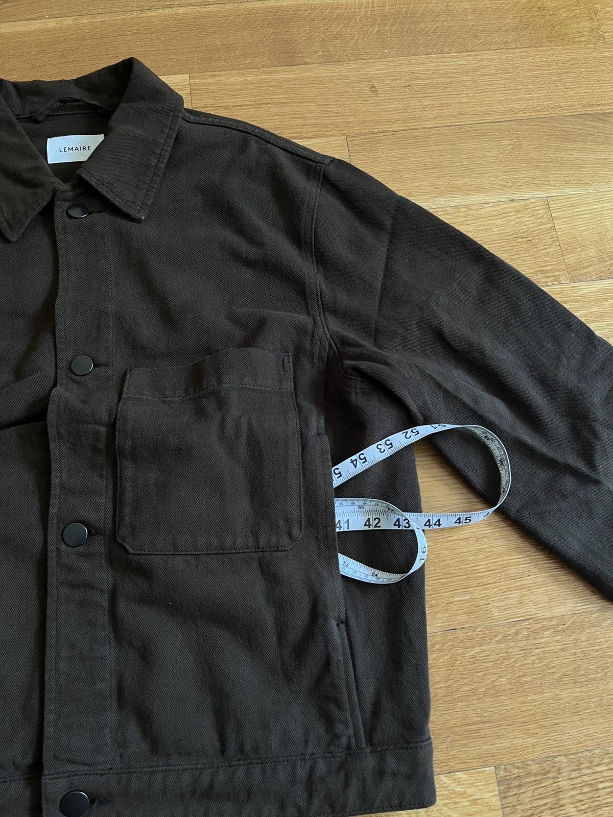 Lemaire Espresso Brown Trucker Jacket in Twill Cotton Size US XL / EU 56 / 4 - 4 Thumbnail