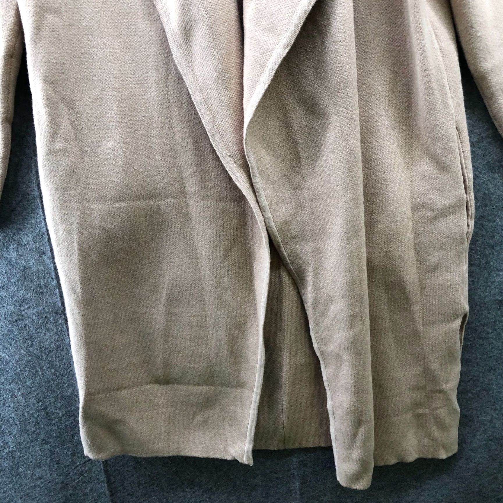 Camel Chicwish Cardigan Duster Open Front Womens L Beige Acrylic Knit Pockets Fall Winter Chicwish Refined Size L / US 10 / IT 46 - 4 Thumbnail