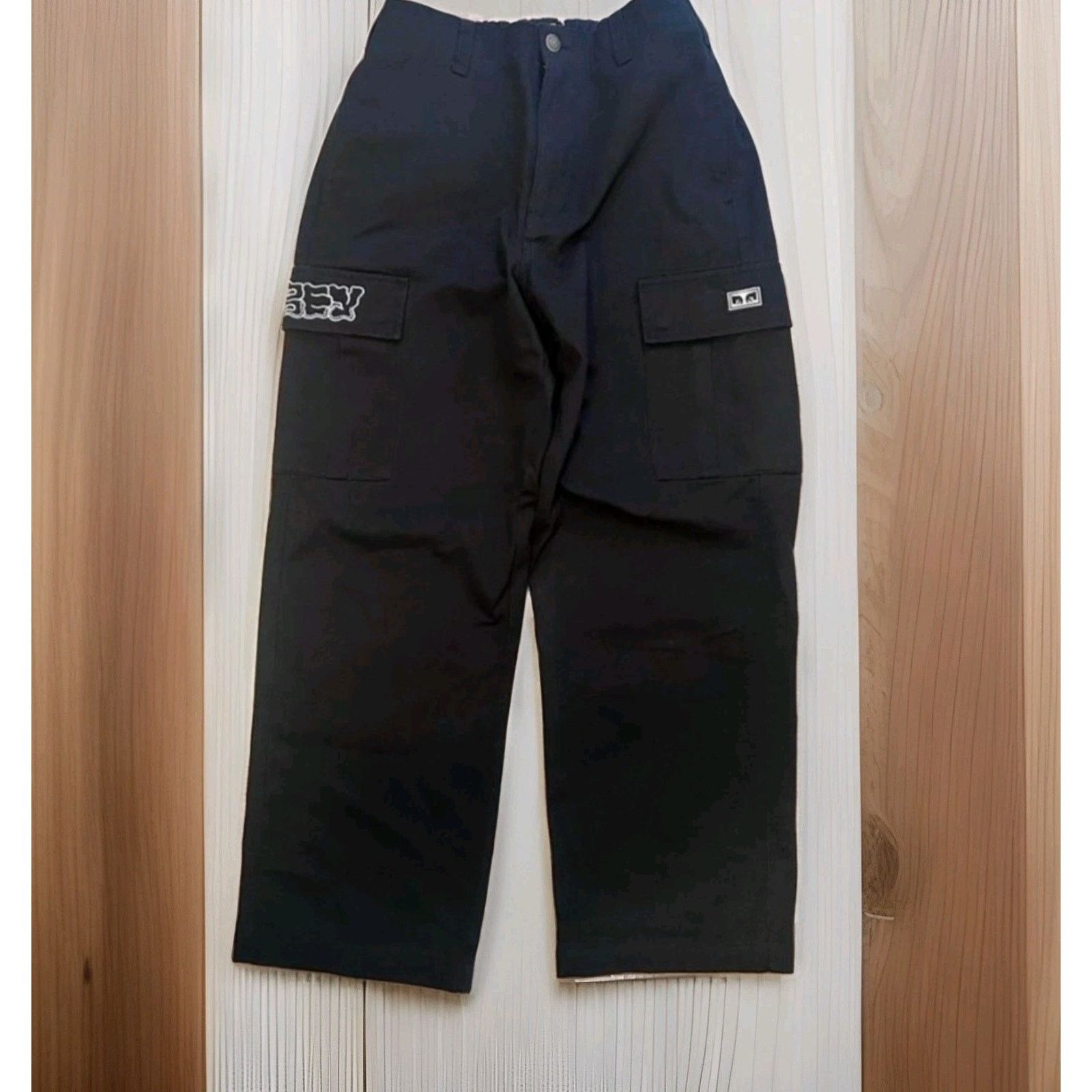 Obey Obey Pants Y2K Cargo Skate Baggy Grunge Gothic Embroidered Size 26" / US 2 / IT 38 - 3 Thumbnail
