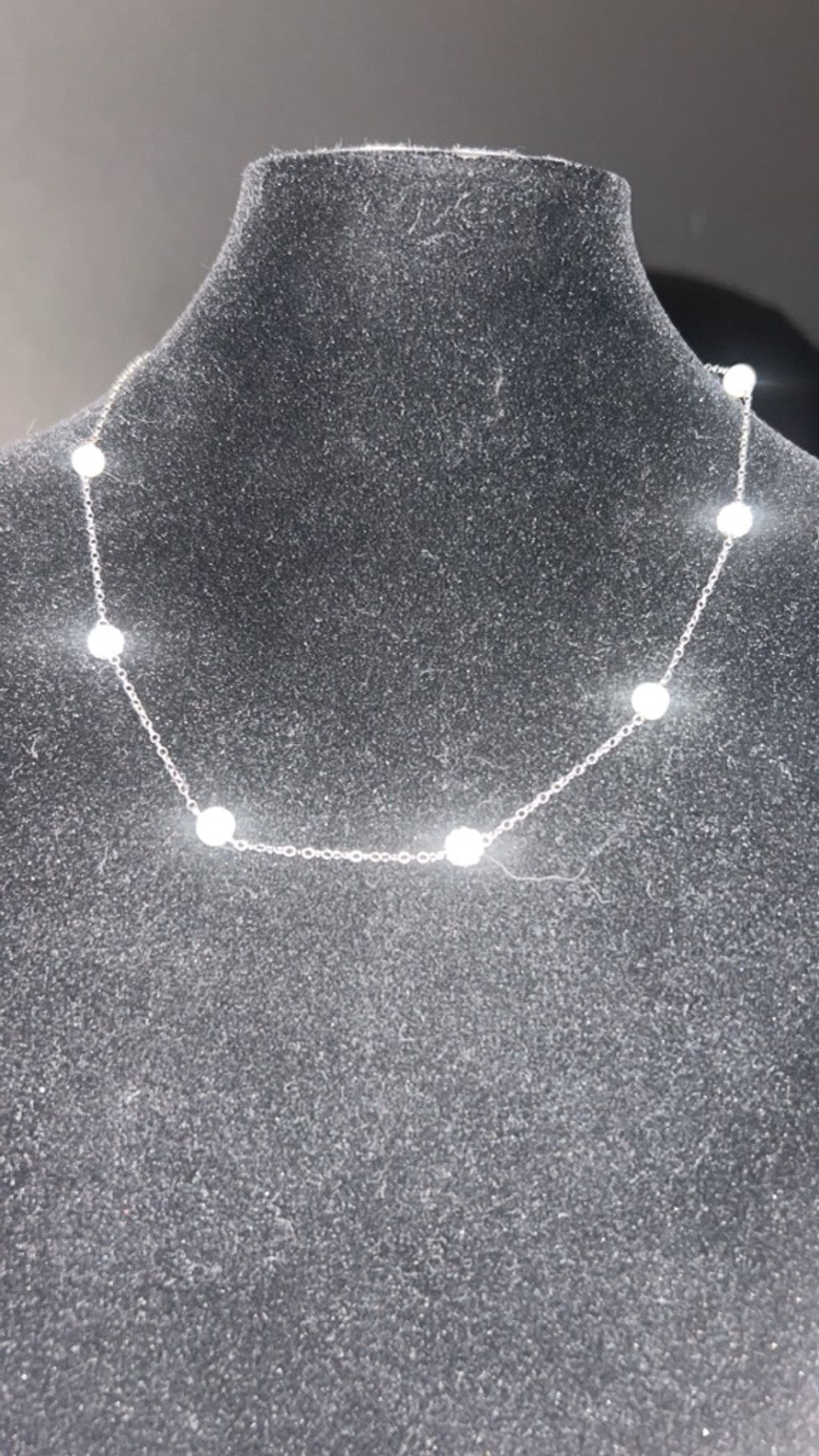The Unbranded Brand Women's Unbranded Silver Chain Necklace with White Pearls On Size ONE SIZE - 2 Thumbnail