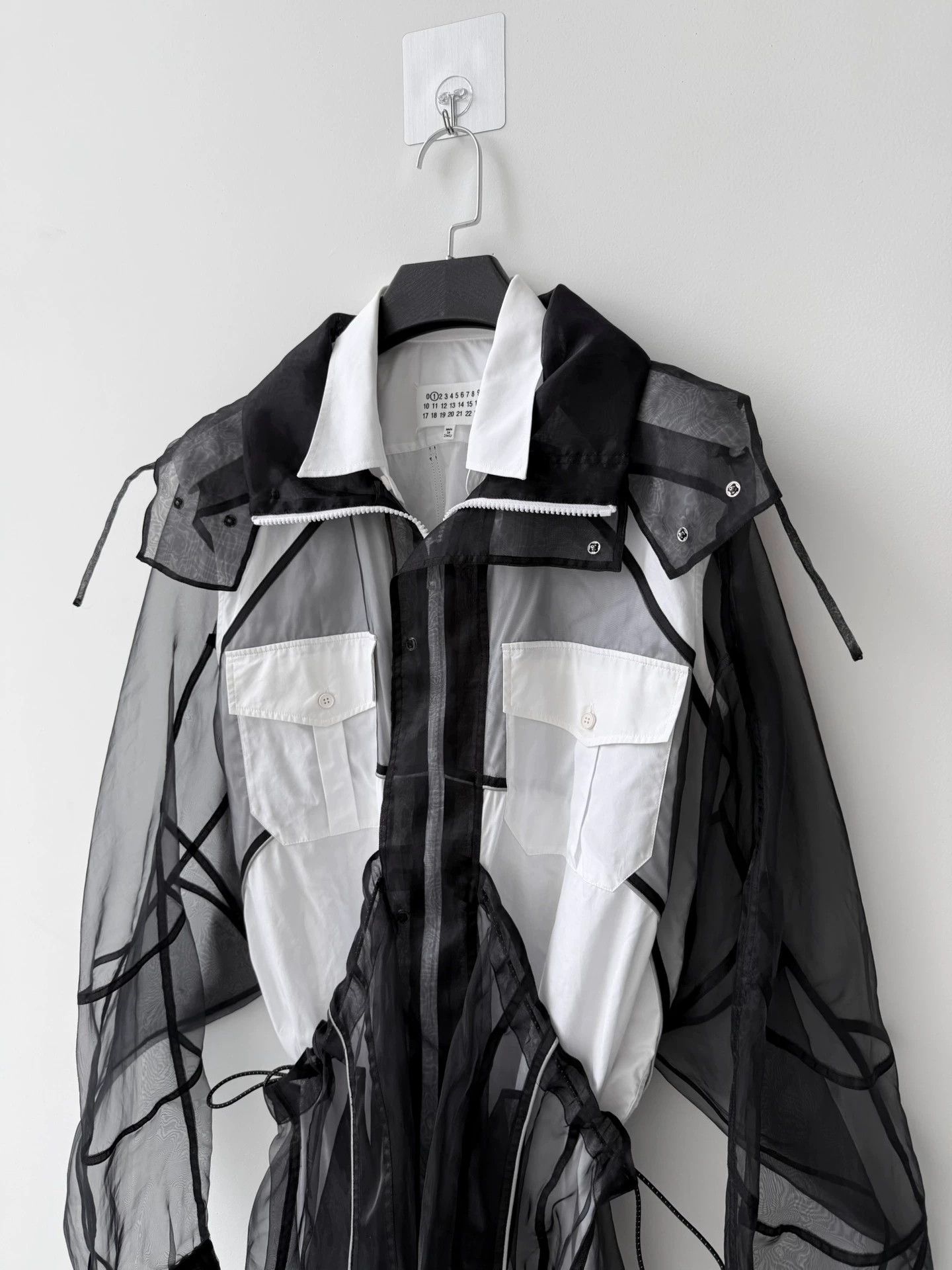 Maison Margiela Maison Margiela S/S19 Organza Double-Layer Shirt B&W 40 Size S / US 4 / IT 40 - 3 Thumbnail