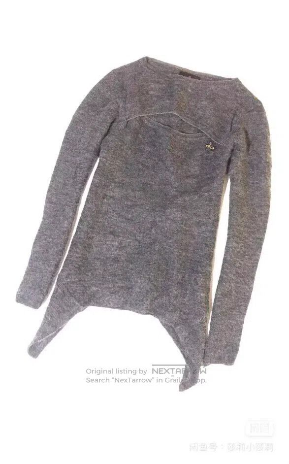 Vivienne Westwood Vivienne Westwood Side Pocket Design, Carbon Gray Knit Swe Size S / US 4 / IT 40 - 2 Thumbnail