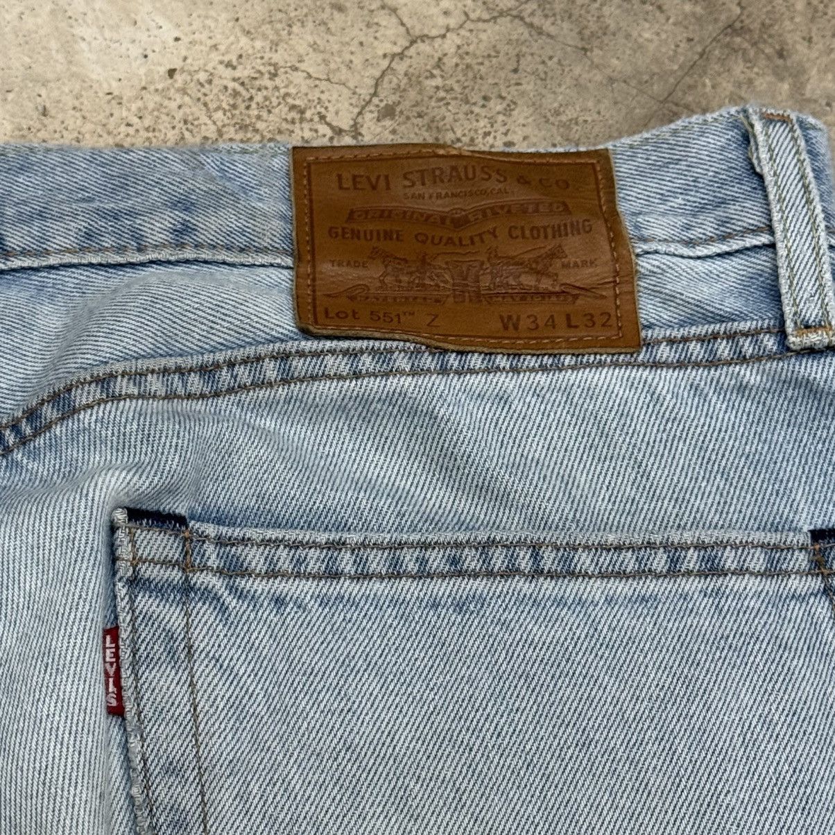 Levi's Levis 551 Big E Hemp Repaired Denim Pants Size US 35 - 16 Thumbnail