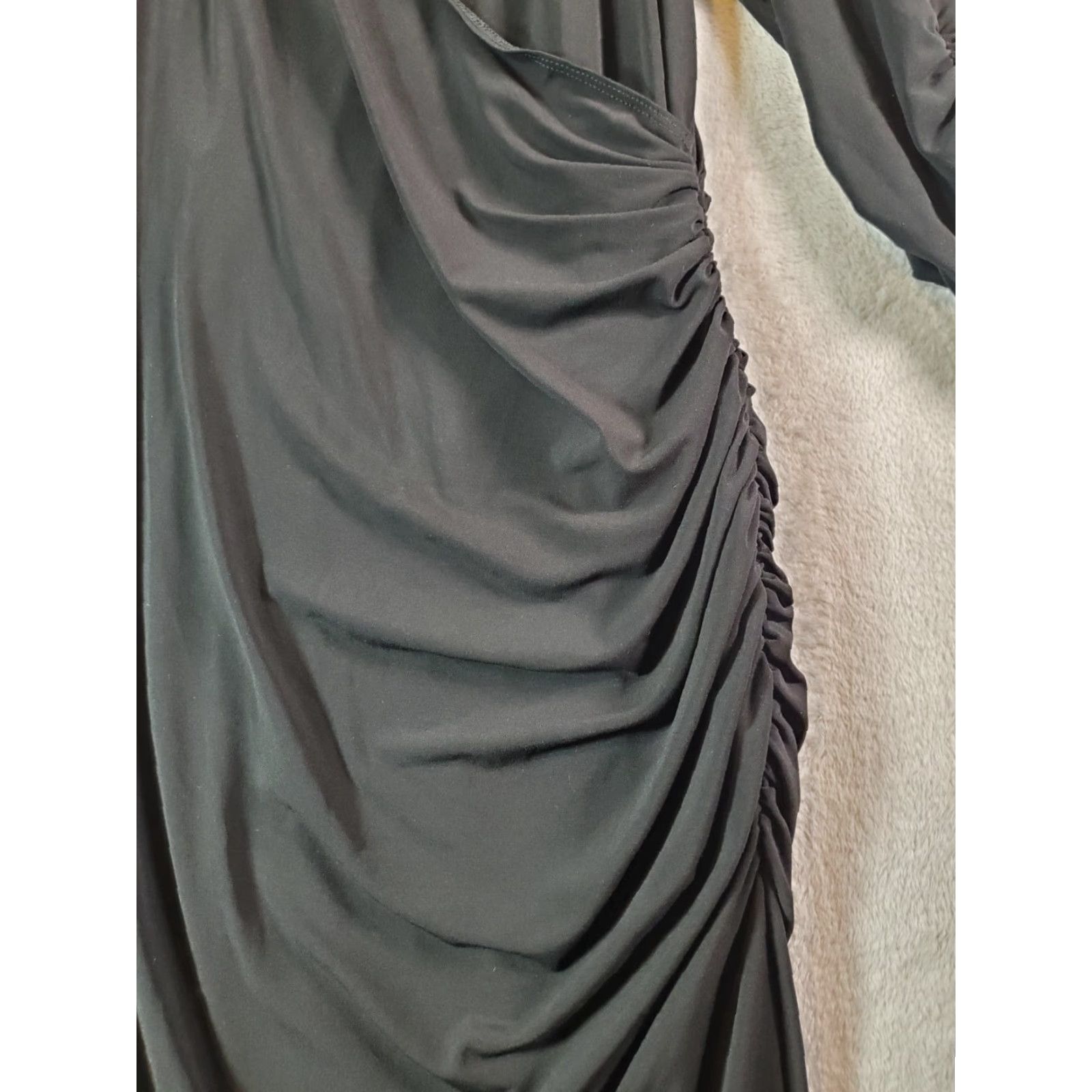 Laundry by Shelli Segal Laundry by Shelli Segal Maxi Dress Womens 12 Black Long Sleeve V Neck Size XL / US 12-14 / IT 48-50 - 6 Thumbnail
