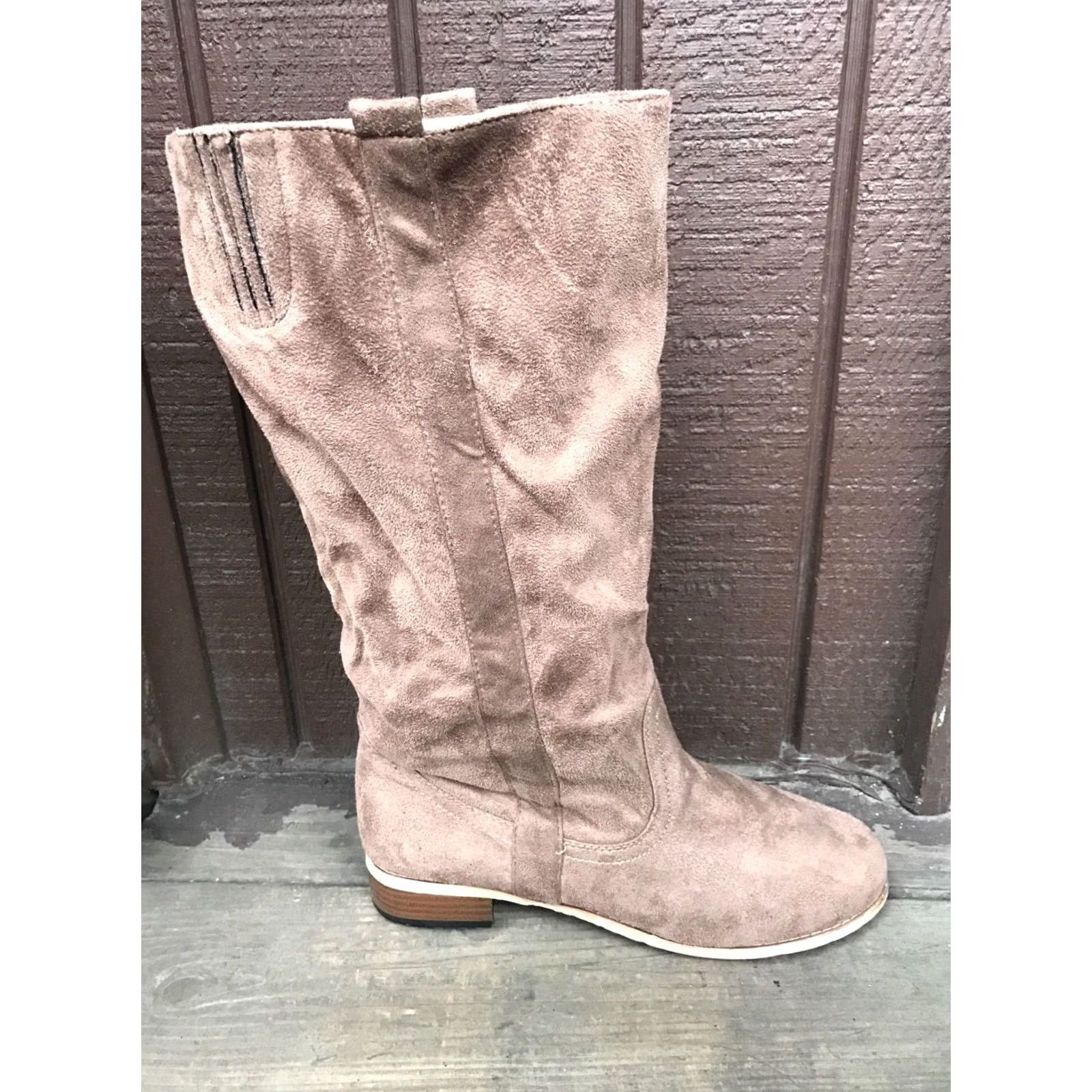 Vintage VINTAGE Charles Albert New-2345 Womens 9 Tan Microfiber KneeHigh Boots-432 Casual PullOn Desert Tan Womens Boots Size US 9 / IT 39 - 5 Thumbnail