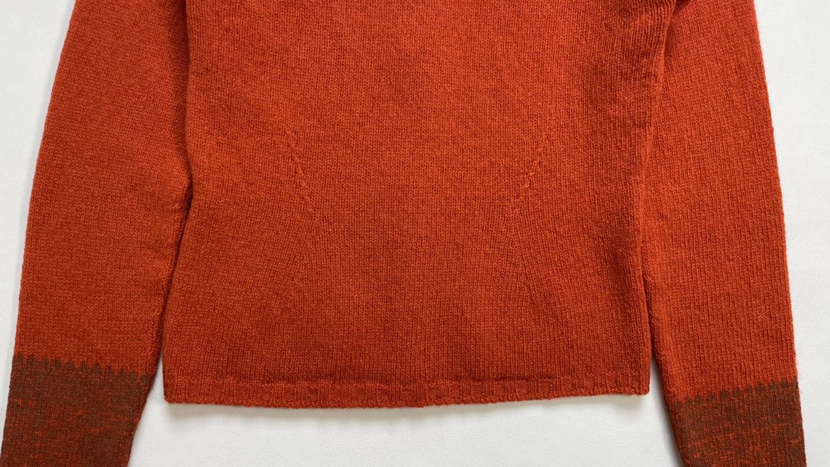 Dries Van Noten Patterned Sleeve Orange Wool Cardigan Size S / US 4 / IT 40 - 12 Thumbnail
