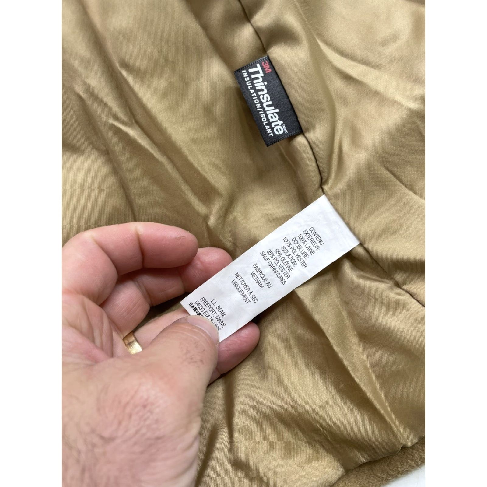 Vintage VINTAGE LL Bean Bellandi Italy Wool Coat Double Breasted Peacoat Thinsulate Size 18 R Tan Women's Coat Size XXL / US 16-18 / IT 52-54 - 5 Thumbnail