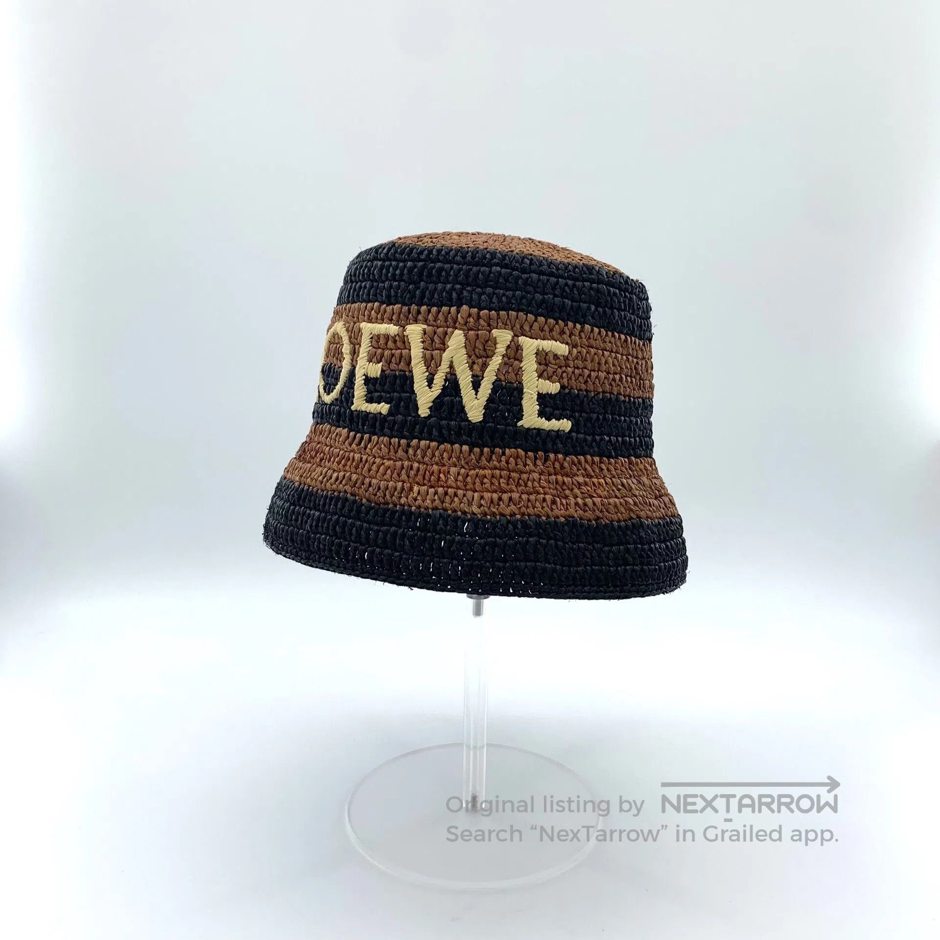 Loewe Loewe Logo Embroidery Raffia Straw Bucket Hat. Size ONE SIZE - 4 Thumbnail