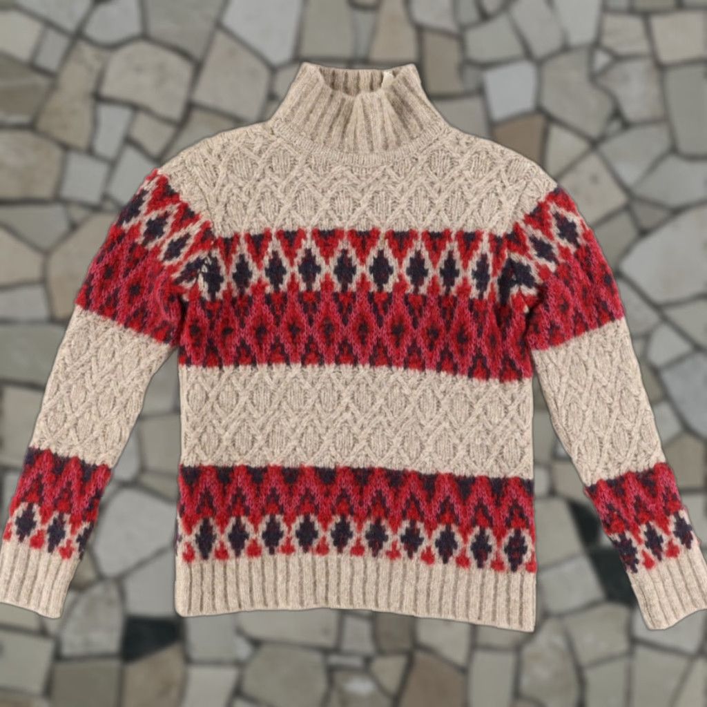 Faherty Faherty Frost Fair Isle Turtleneck Alpaca Solid Long Sleeve Sweater Women's XS Shirt Size XS / US 0-2 / IT 36-38 - 1 Thumbnail