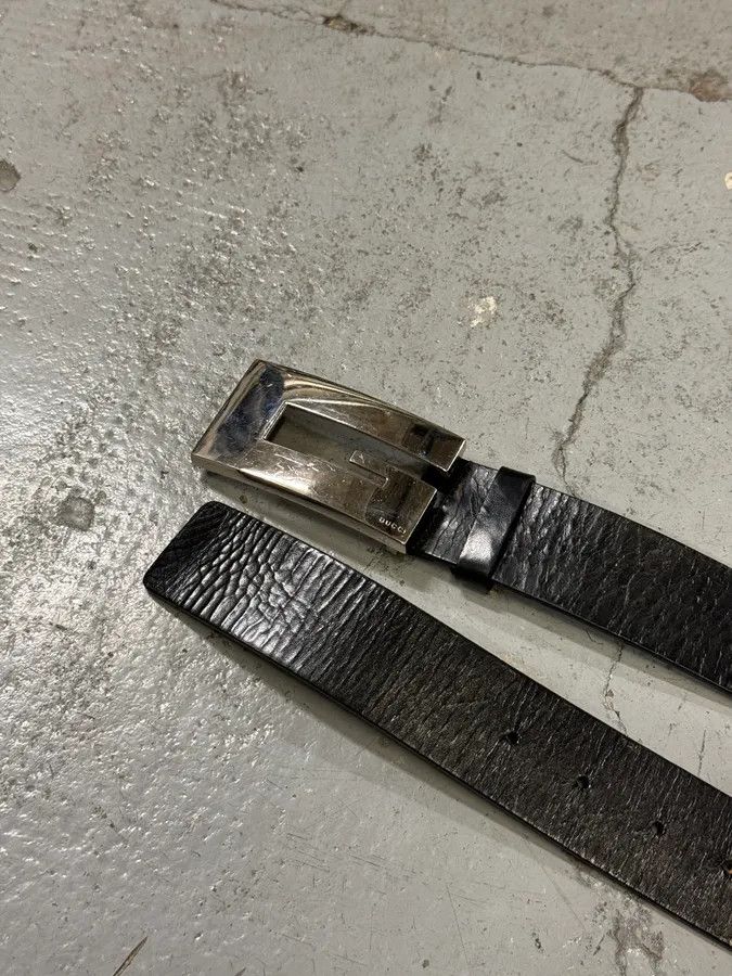 Gucci 2000s Gucci G Black Leather Belt Size ONE SIZE - 3 Thumbnail