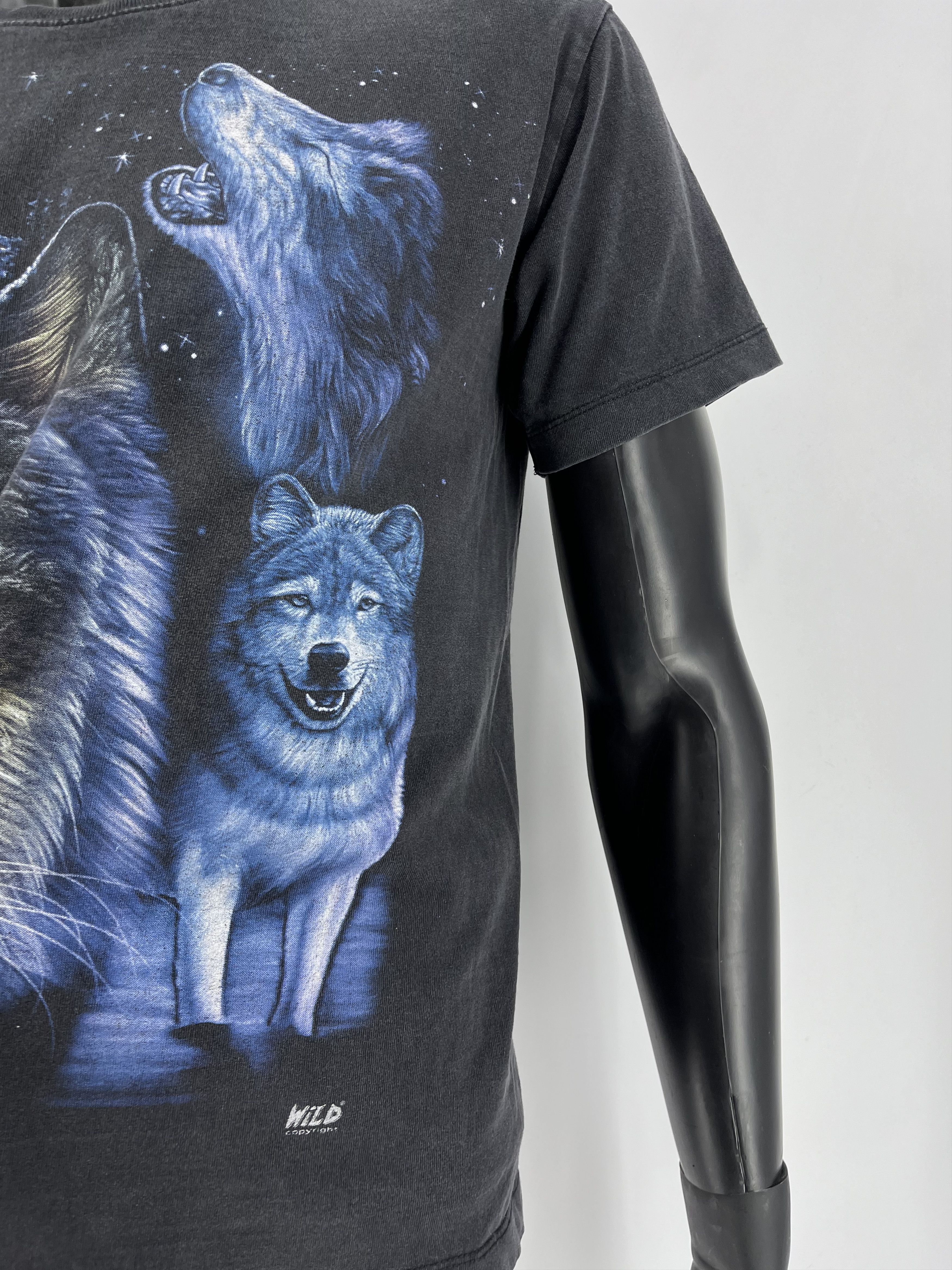 Vintage Vintage 90s Wolf Face Boxy Fit Tee WILD Dead Horror Print Size US M / EU 48-50 / 2 - 8 Thumbnail