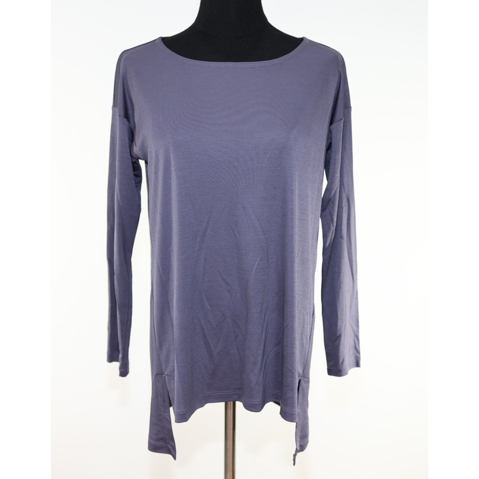 Eileen Fisher EILEEN FISHER Purple Shale Ballet Neck Boxy Tunic Top Sz PP Size XS / US 0-2 / IT 36-38 - 2 Thumbnail