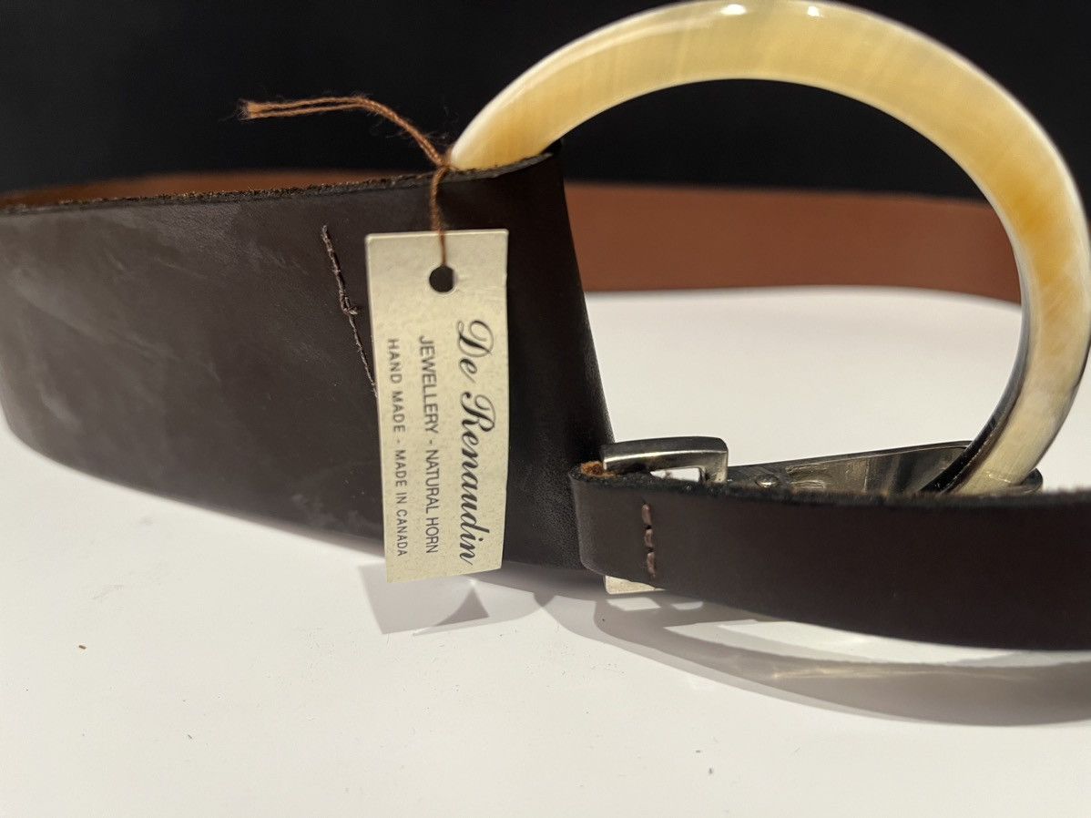 Vintage De Renaudin Large Horn Mini Fastener Circle Buckle Belt Size ONE SIZE - 4 Thumbnail