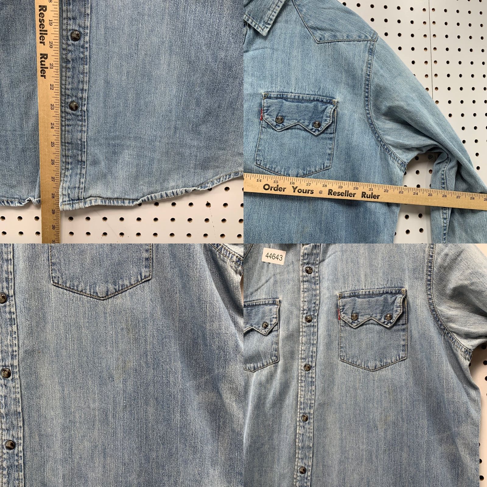 Levi's Levi's Denim Snap Shirt Mens XL Blue Western Cowboy Long Sleeve Rodeo Size US XL / EU 56 / 4 - 8 Thumbnail
