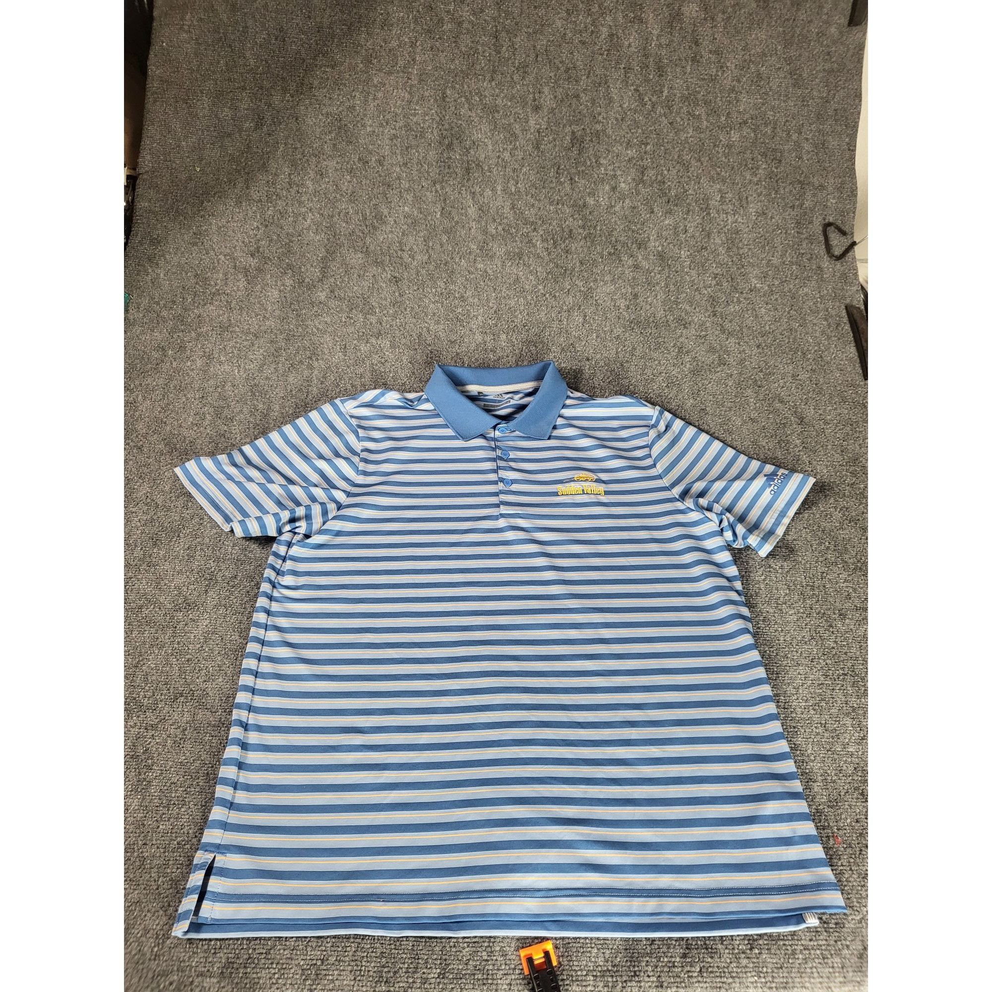 Adidas Adidas Golf Polo Men Sz L Striped Sudden Valley Casual Athle Size US L / EU 52-54 / 3 - 1 Thumbnail