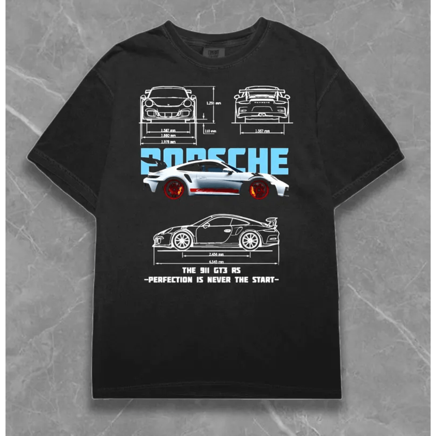 Porsche Design × Vintage Turbo 911 GT3 RS T-Shirt, Vintage 911 Shirt, Car Shirt Size US L / EU 52-54 / 3 - 1 Thumbnail