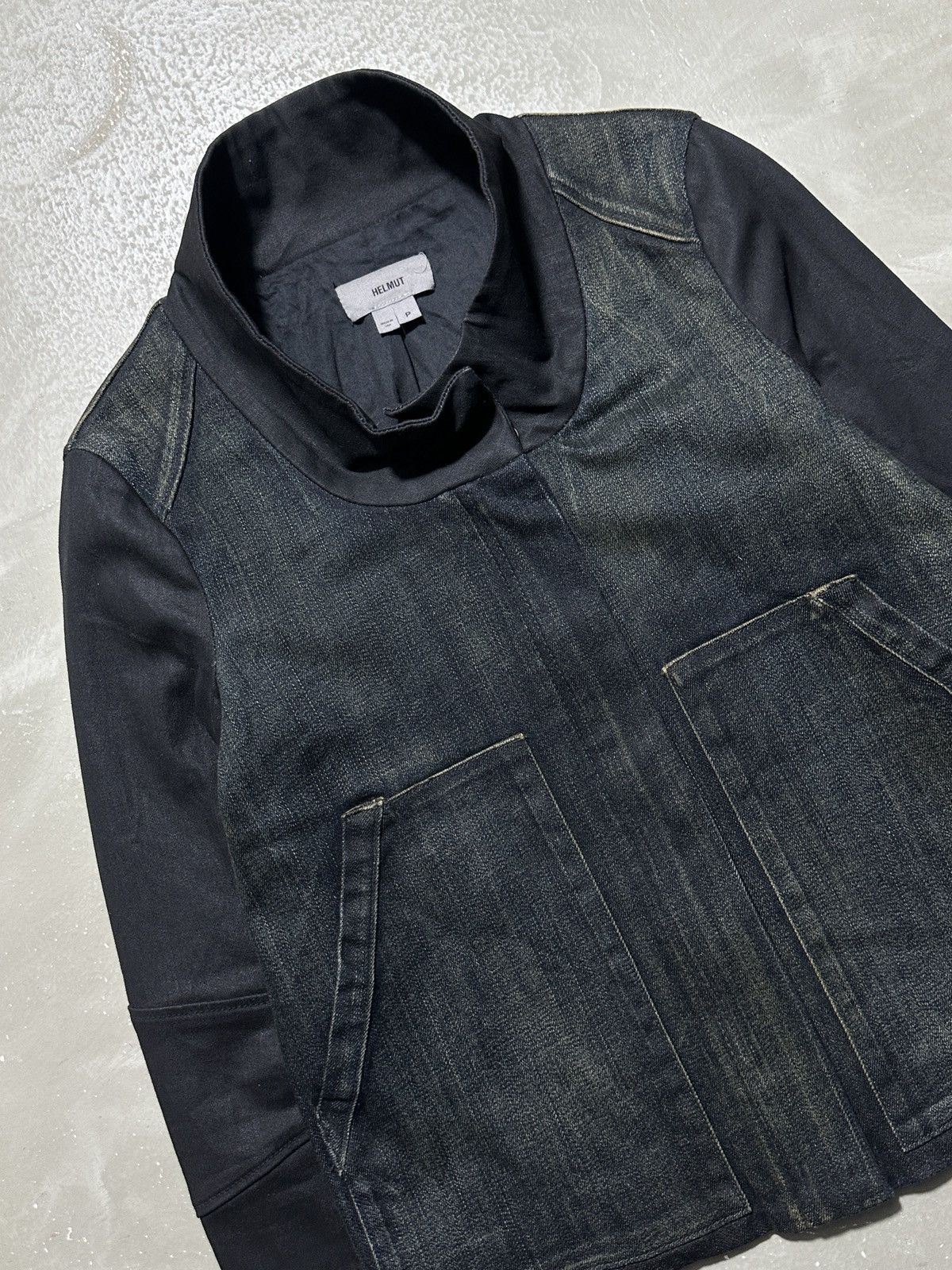 Helmut Lang Helmut Lang Dark Wash Funnel Neck Denim Jacket Size M / US 6-8 / IT 42-44 - 4 Thumbnail