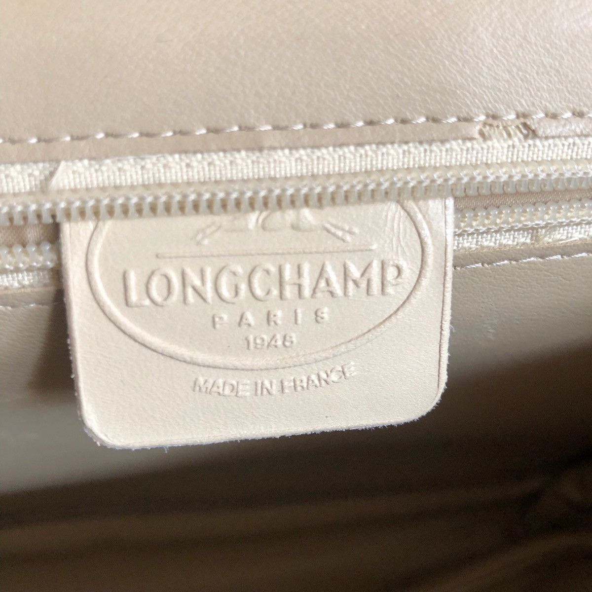 Longchamp Longchamp Le Pliage Ivory Leather Messenger Shoulder Bag Size ONE SIZE - 6 Thumbnail