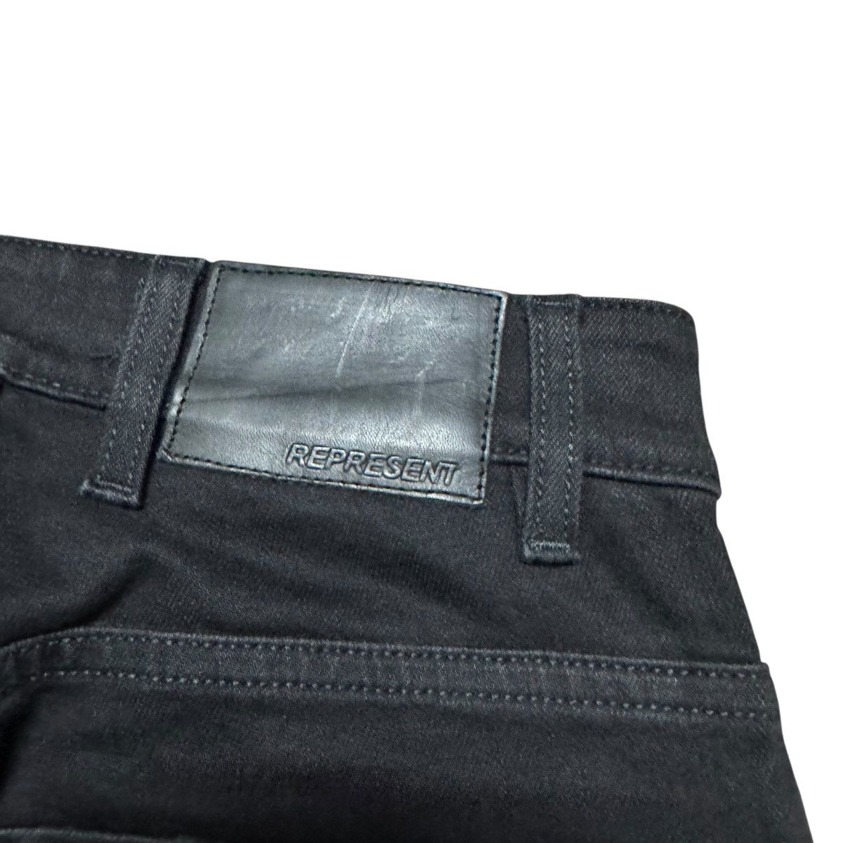 Represent Clo. Represent Jet Black Repairer Denim Jeans Size US 28 / EU 44 - 16 Thumbnail