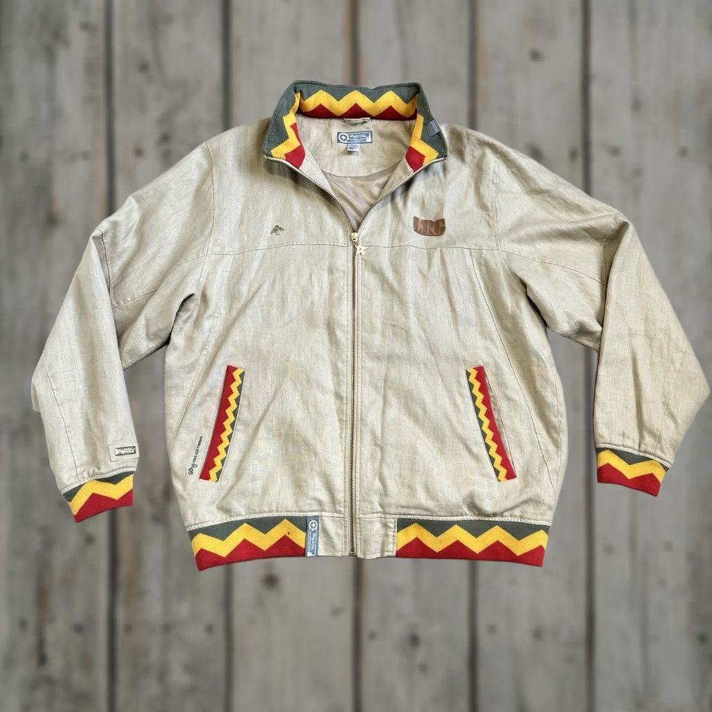 Vintage VINTAGE LRG REGGAE LION PRIDE Rasta Jacket 90s Y2K 2XL Full Zip Tan Bomber Jacket Mens Size US XXL / EU 58 / 5 - 1 Thumbnail