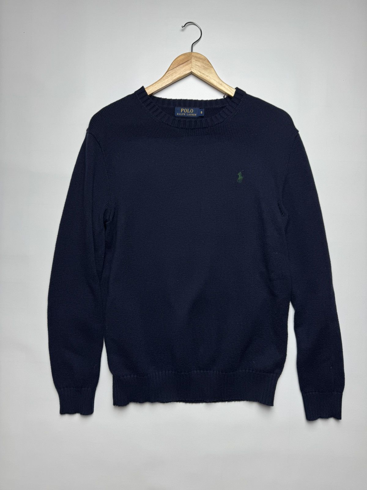 Polo Ralph Lauren Polo Ralph Lauren Navy Cotton Crewneck Sweater - Green Pony Size US S / EU 44-46 / 1 - 2 Thumbnail