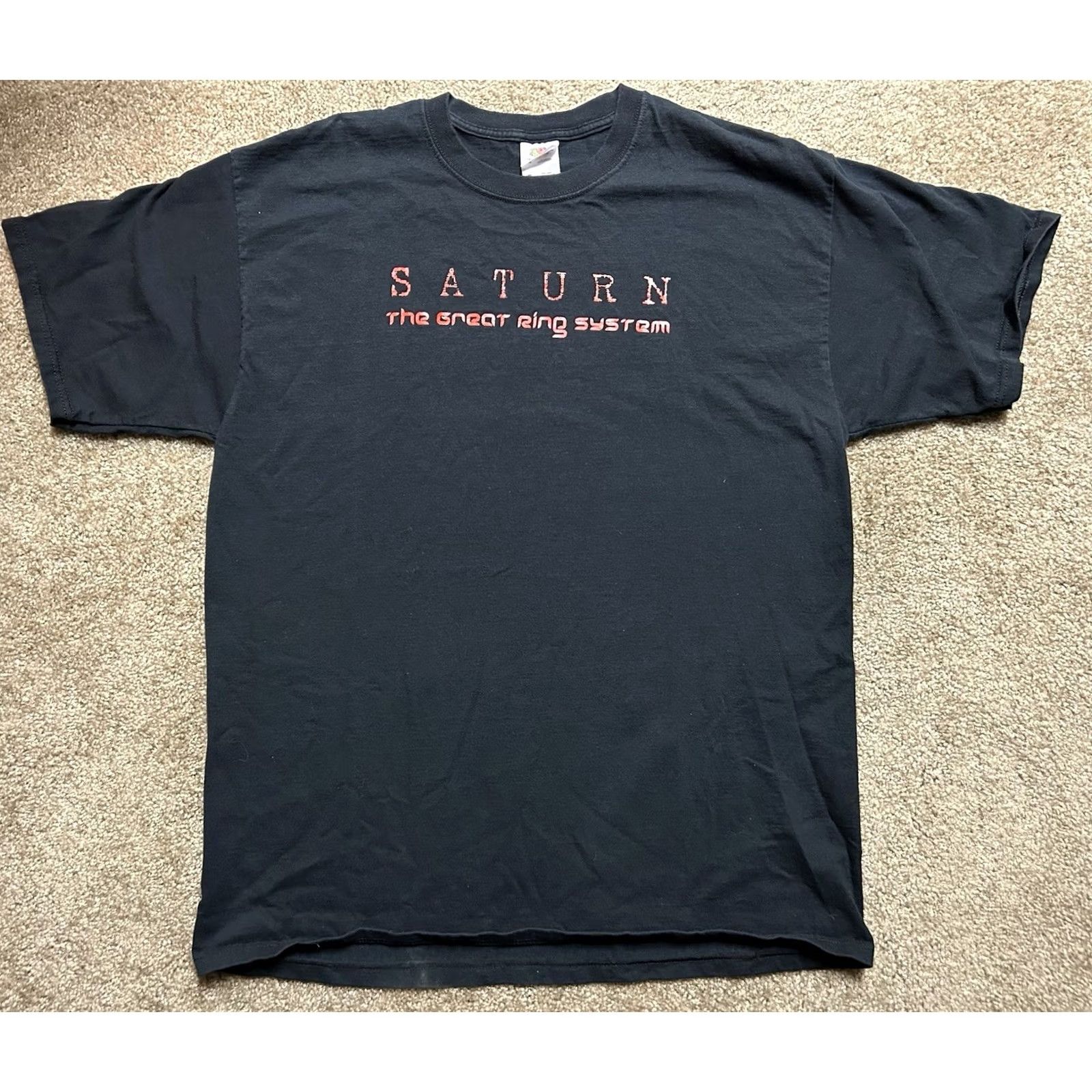 Vintage VINTAGE Rare Saturn The Great Ring System Men’s XL T-Shirt Double-Sided Planets Shirt Mens XL Black 90s Space Theme Size US XL / EU 56 / 4 - 2 Thumbnail