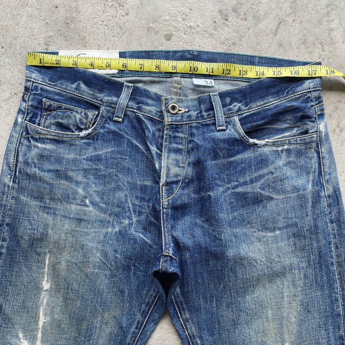 Vintage Vintage Loomstate Distressed Faded Jeans Denim Pants W35x29 Size US 35 - 7 Thumbnail