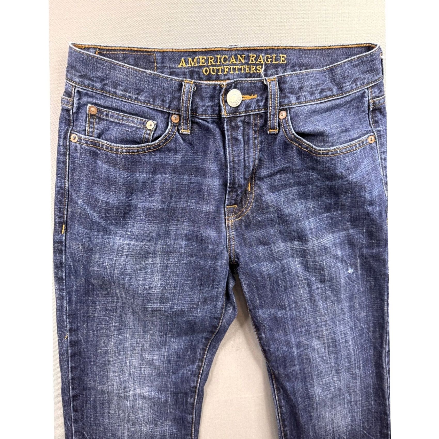 American Eagle Outfitters American Eagle Outfitters Original Boot Jeans Mens Blue Dark Wash Denim 28x30 Size US 28 / EU 44 - 5 Thumbnail