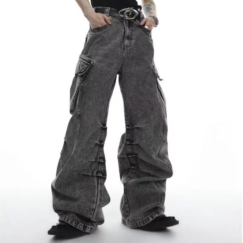 Japanese Brand × Jean Vintage washed stacked design wide leg jeans Size US 34 / EU 50 - 7 Thumbnail