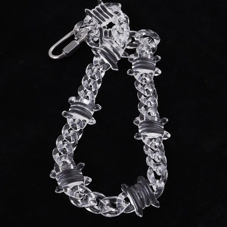 Jewelry FishSheep Rock Punk Transparent Acrylic ThornsChain Necklace Size ONE SIZE - 2 Thumbnail