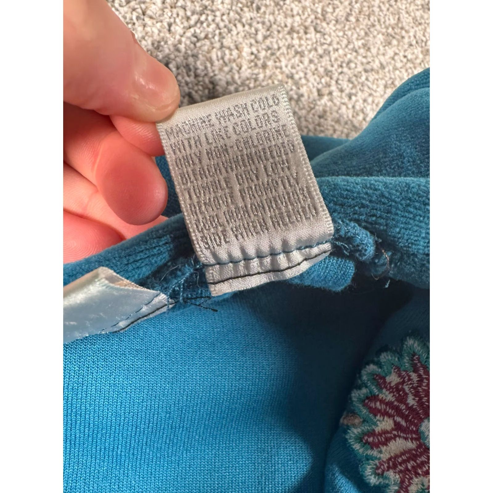 Architect VINTAGE 90s Y2K Velvet Jacket Small Embroidered Cottagecore Grandmacore Women's Regular Blue Velour Full Zip Jacket Size S / US 4 / IT 40 - 6 Thumbnail