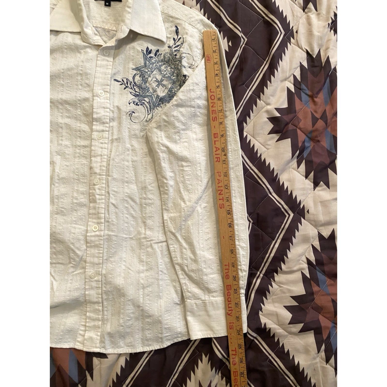 Affliction VINTAGE Eighty Eight Platinum Button Up Shirt Tribal Affliction Style Medium Men White Cotton Graphic Print Short Description Not Included Size US M / EU 48-50 / 2 - 6 Thumbnail