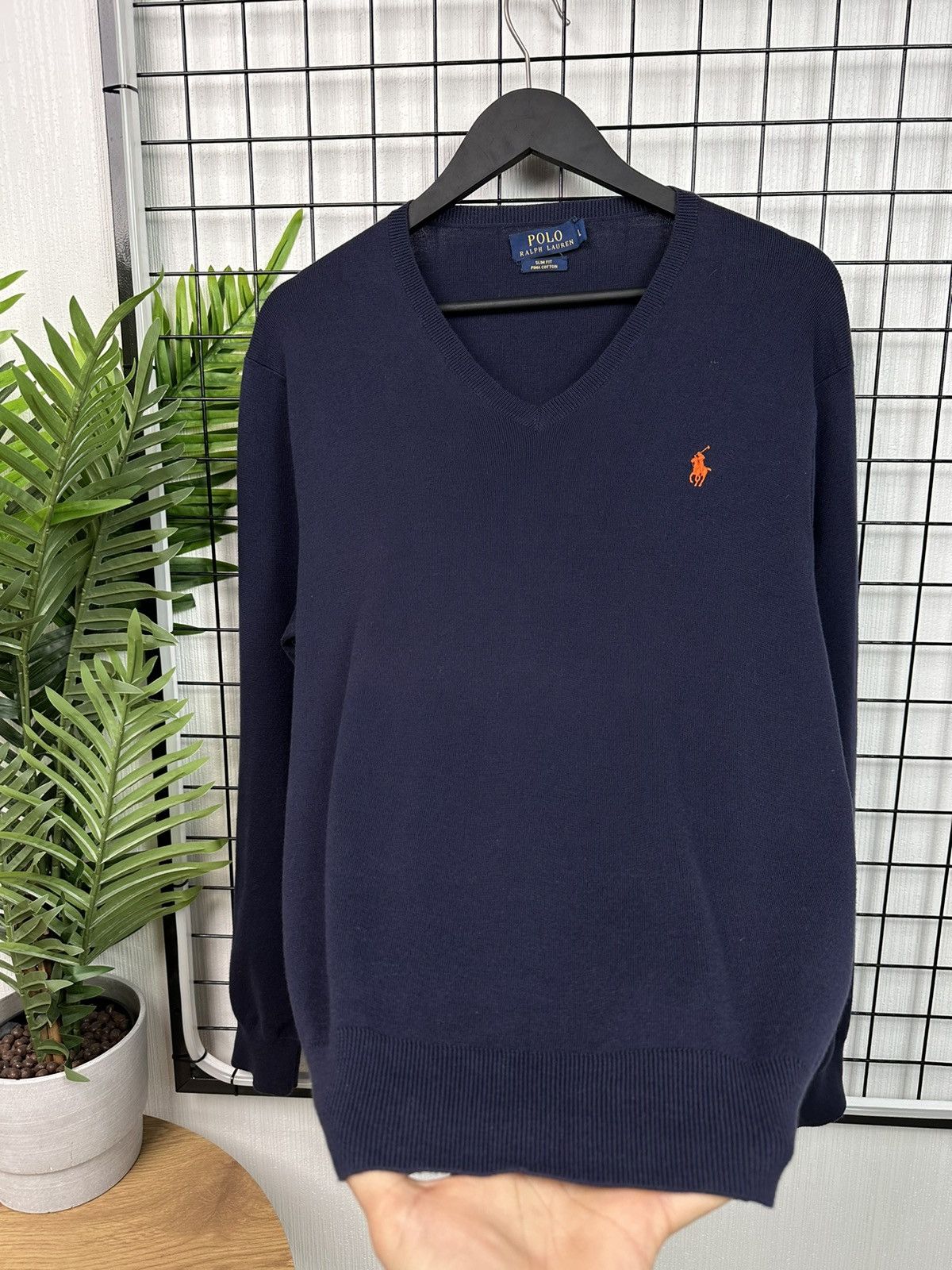 Polo Ralph Lauren × Ralph Lauren × Vintage Vintage Polo Ralph Lauren Orange Logo Men L Light Sweater Size US L / EU 52-54 / 3 - 7 Thumbnail