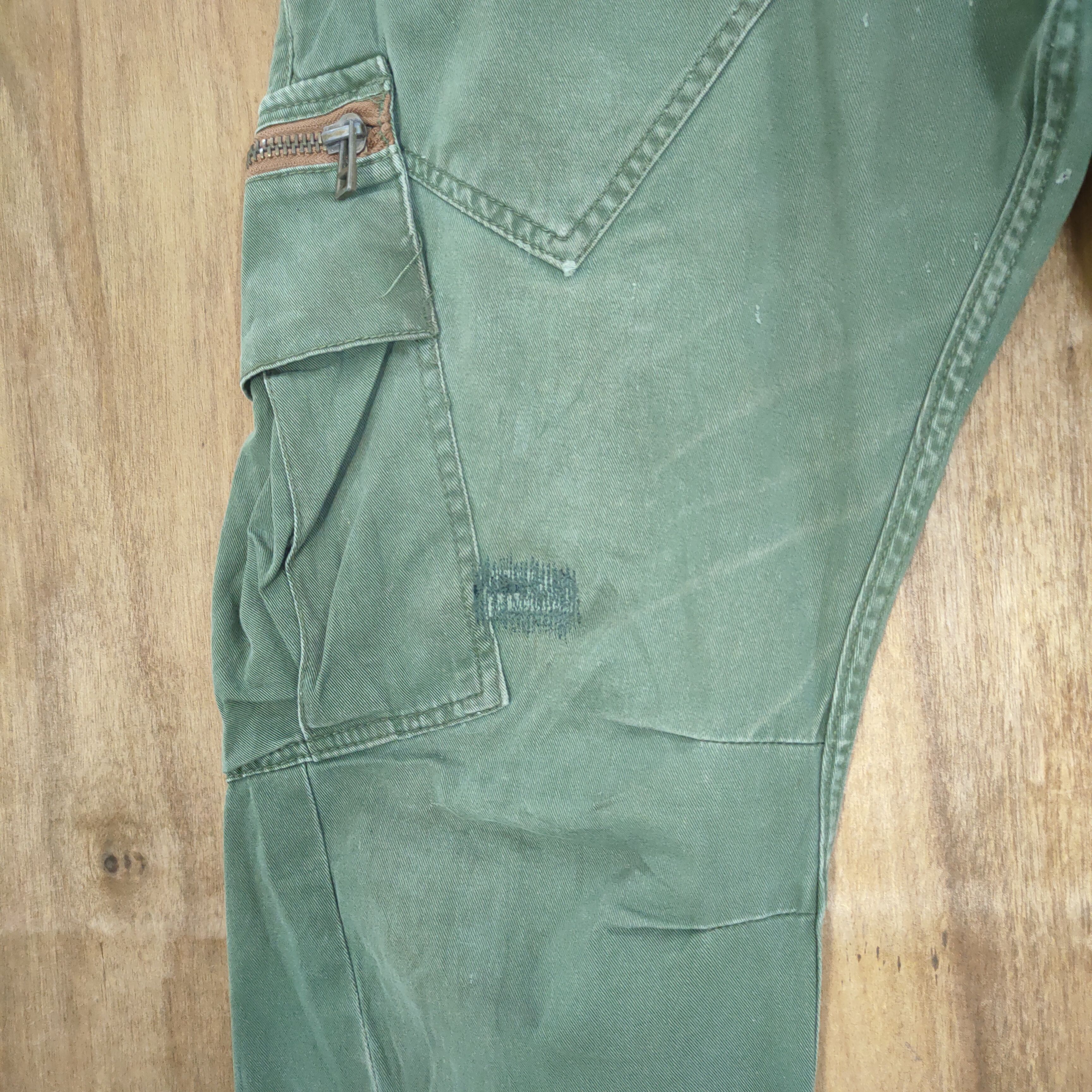 Japanese Brand VINTAGE DOMINATED FADED GREEN CARGO PANTS Size US 34 / EU 50 - 7 Thumbnail