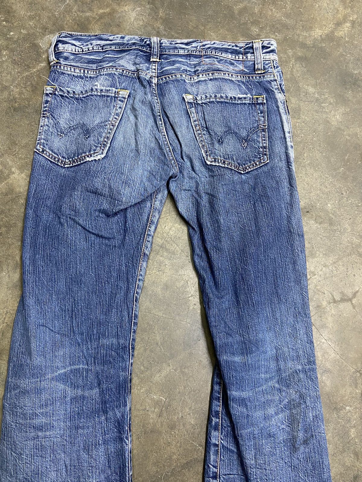 If Six Was Nine Vintage Edwin Jeans Distressed flare jeans faded denim Size US 34 / EU 50 - 9 Thumbnail