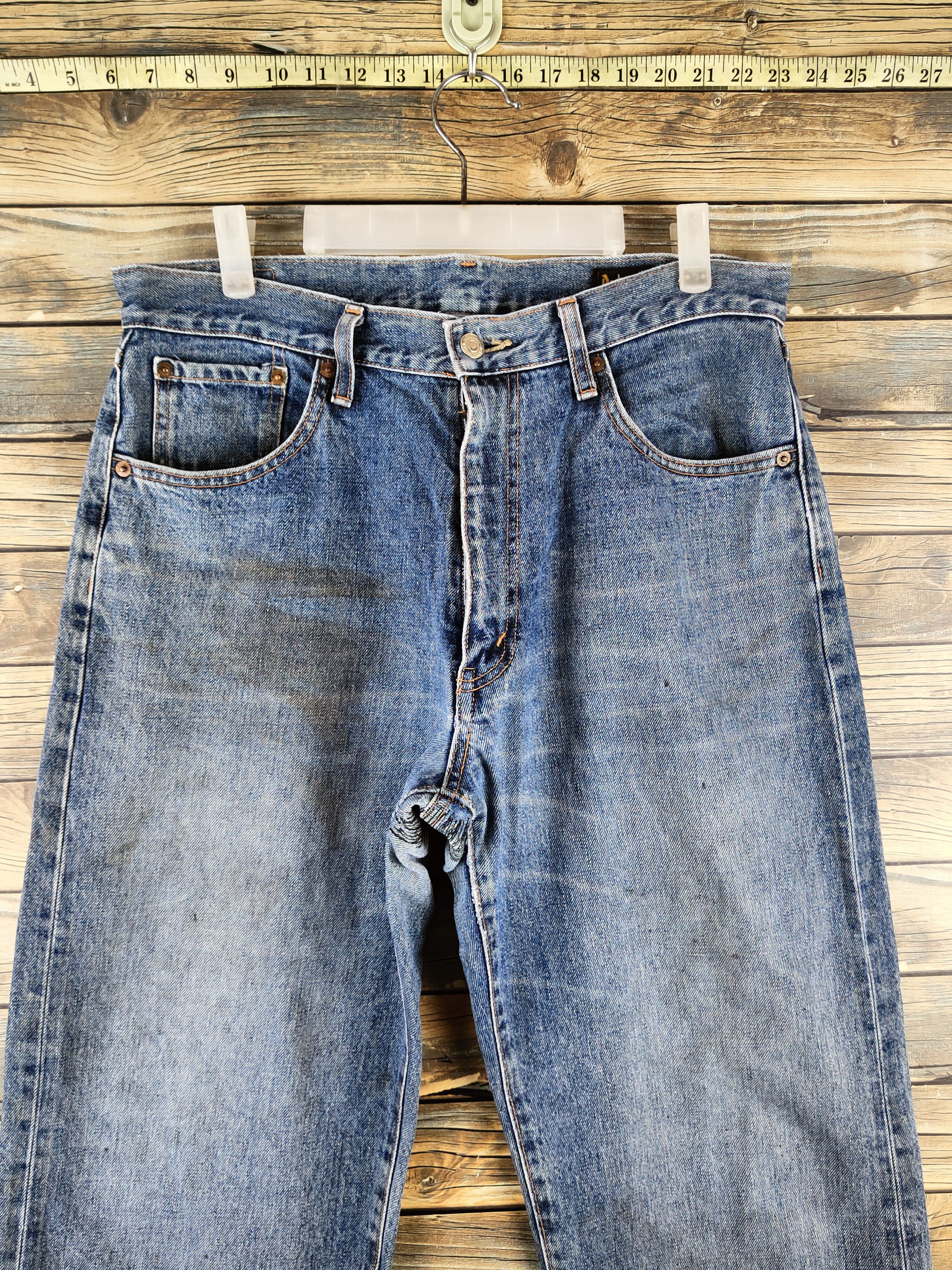 Japanese Brand Bobson Blue Distressed Ripped Jeans #S2886 Size US 33 - 2 Thumbnail