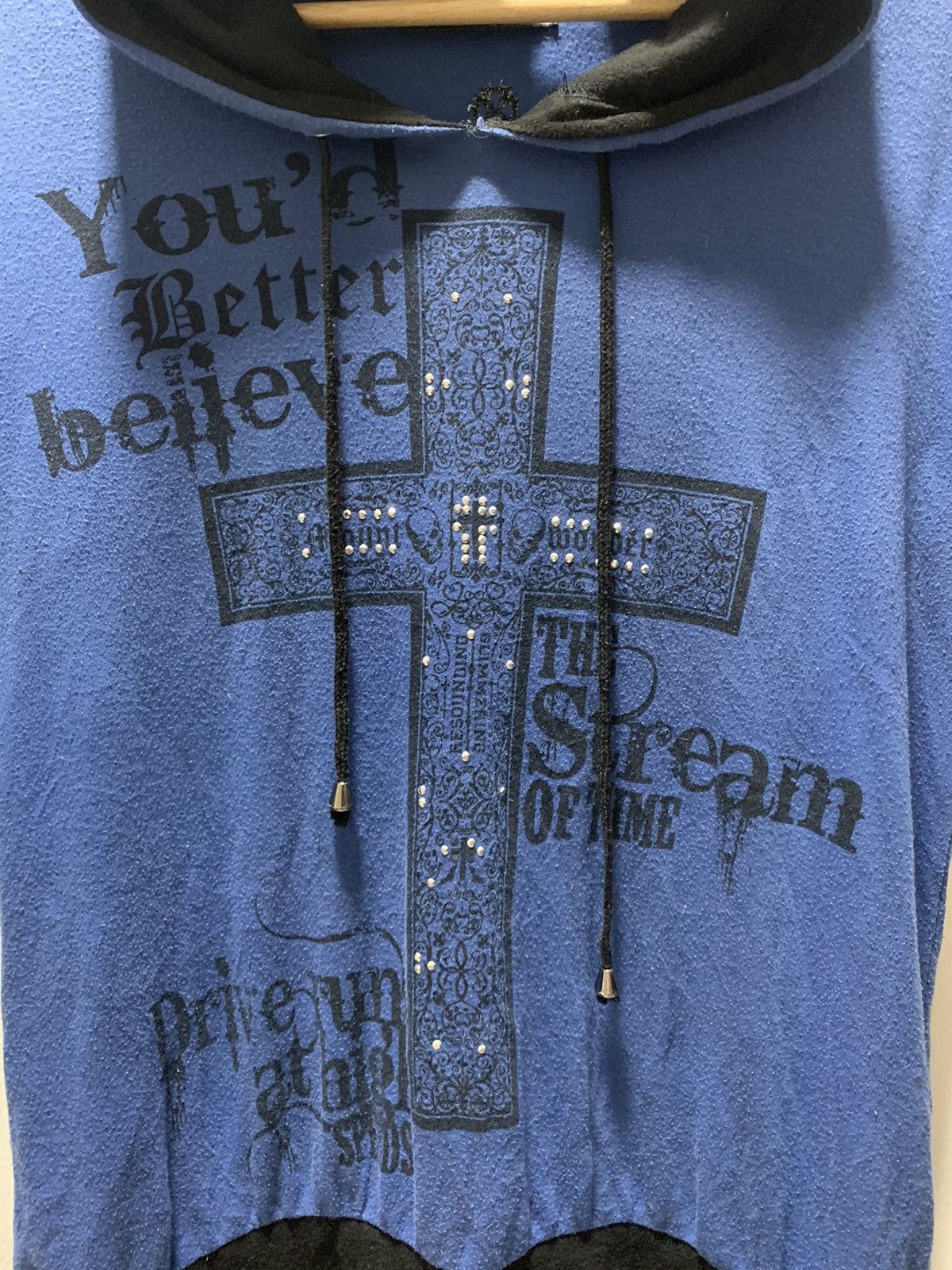 If Six Was Nine Y2k Dig Deep poem Cross skull Punk style hood Tee Size US M / EU 48-50 / 2 - 4 Thumbnail