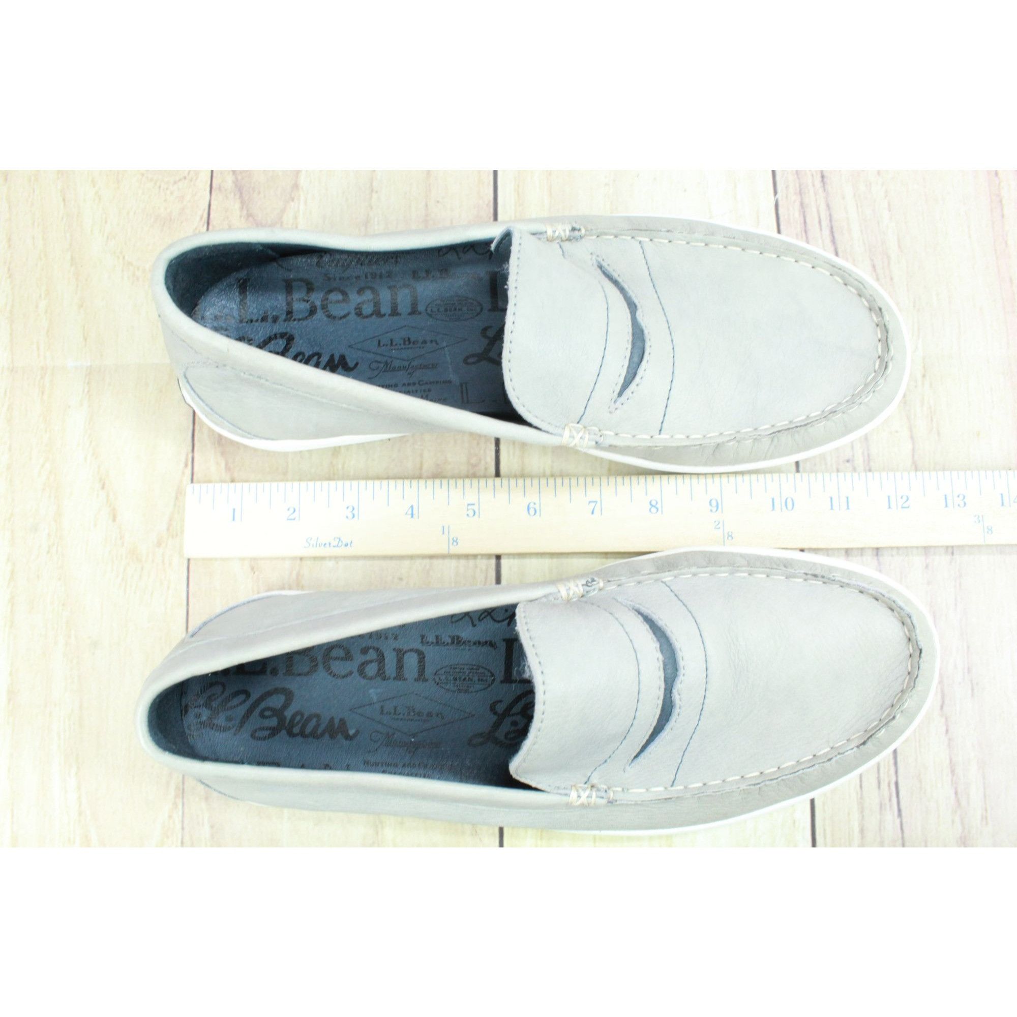L.L. Bean LL Bean Mountainville Men's Gray Leather Slip-On Penny Loafe Size US 11 / EU 44 - 7 Thumbnail