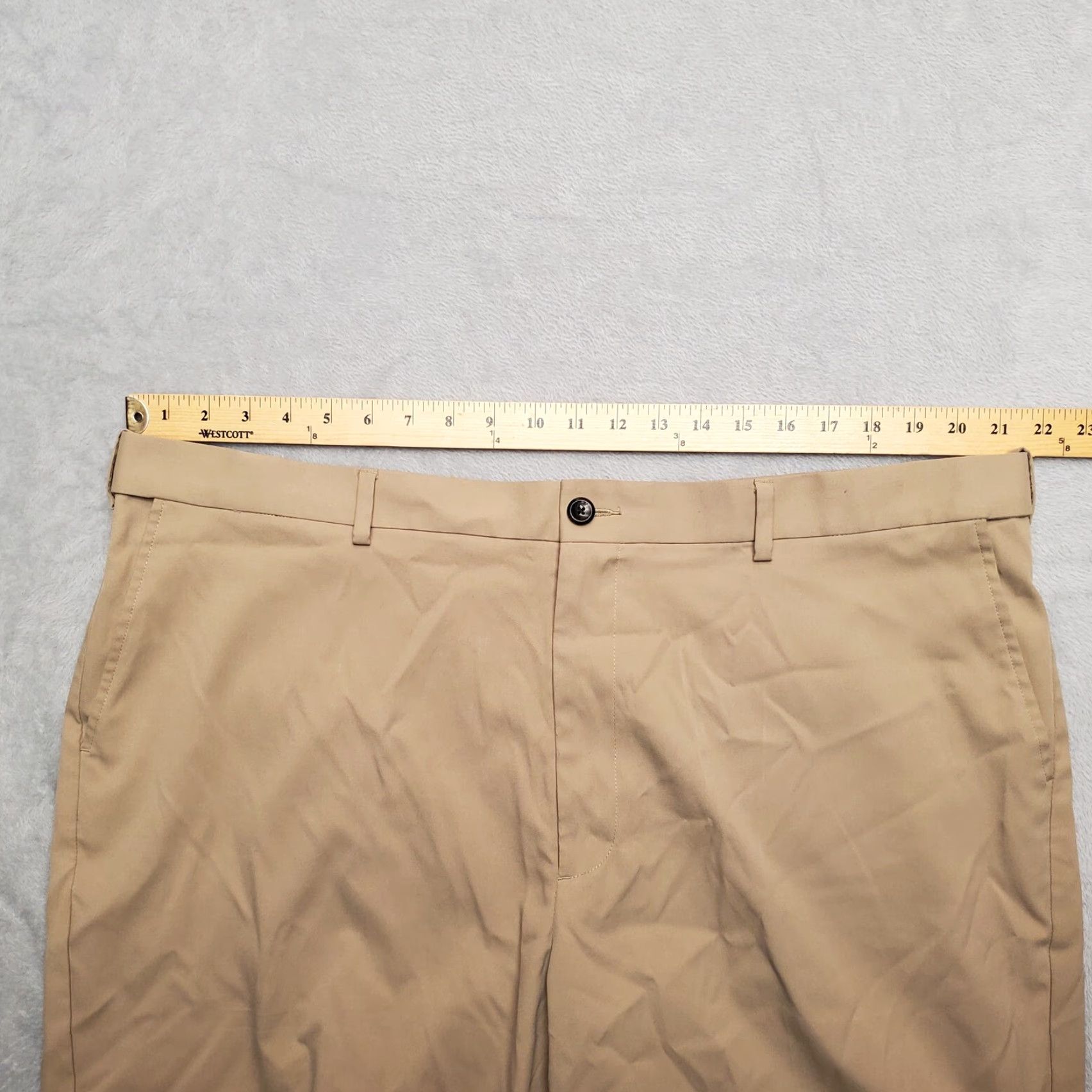 Savane Savane Shorts Mens 42 Beige Flat Front Chino Performance Blend Everyday Comfort Slim Pockets Moisture Wicking Quick Dry Zip Front Mens Size US 42 / EU 58 - 4 Thumbnail