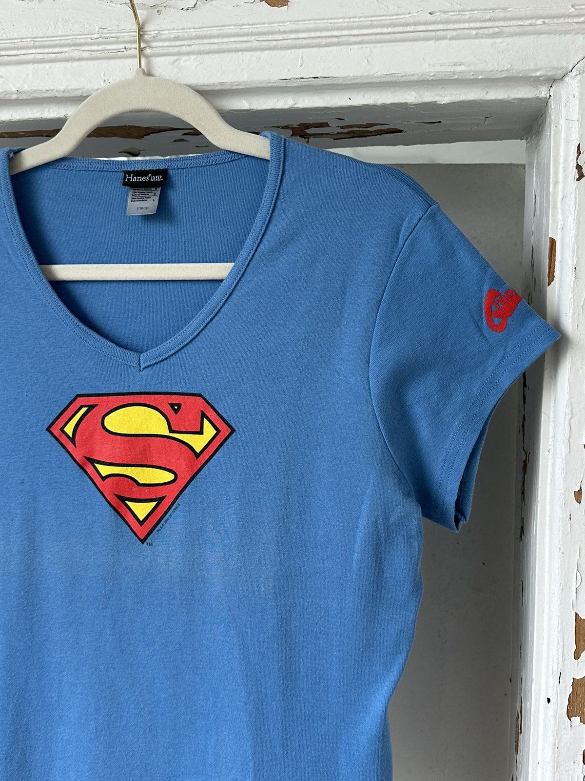 DC Comics Vintage Superman DC Comics Hanes Blue T-shirt Size L / US 10 / IT 46 - 3 Thumbnail
