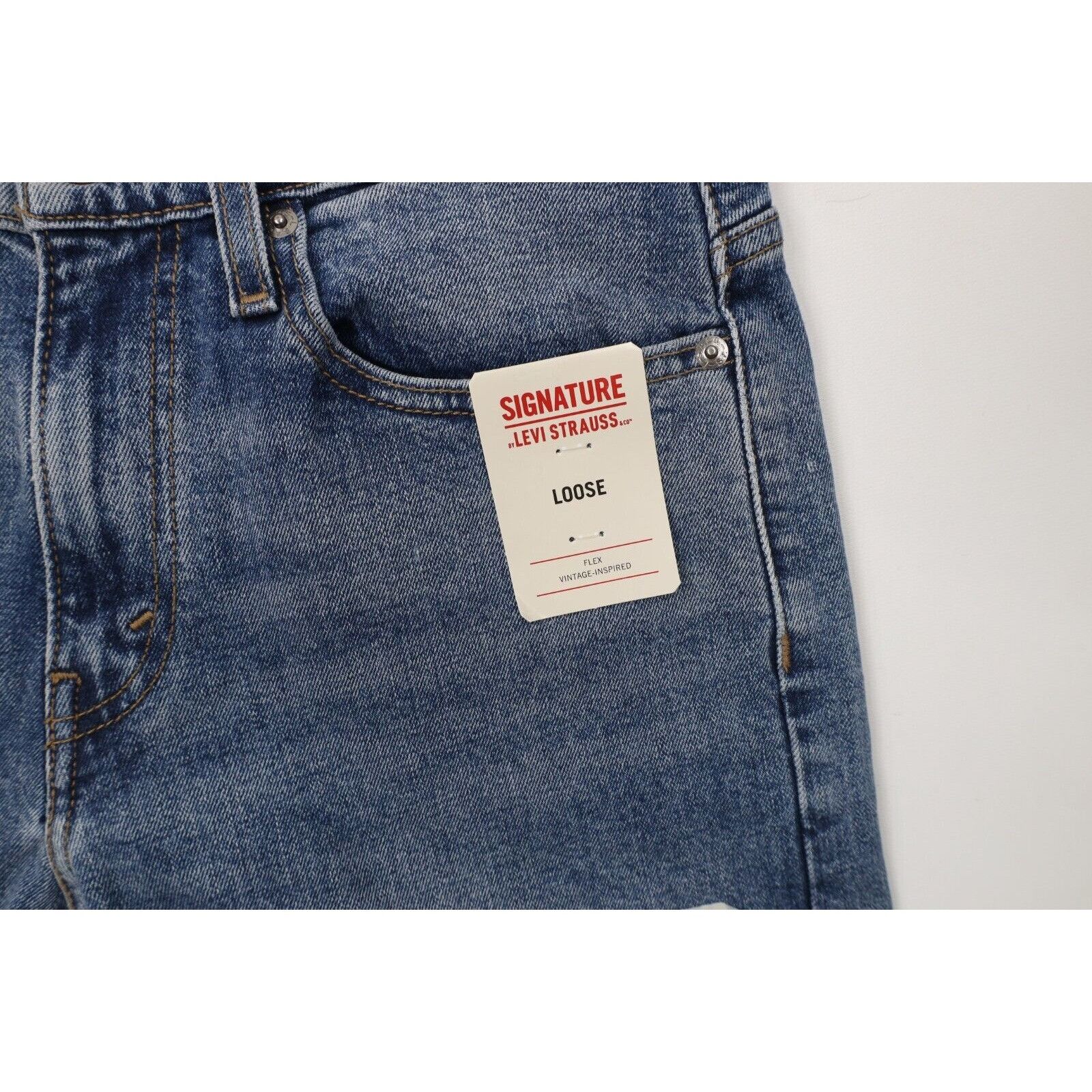 Levi's Deadstock Y2K Levis Signature Loose Fit Stretch Denim Jeans Size US 29 - 6 Thumbnail