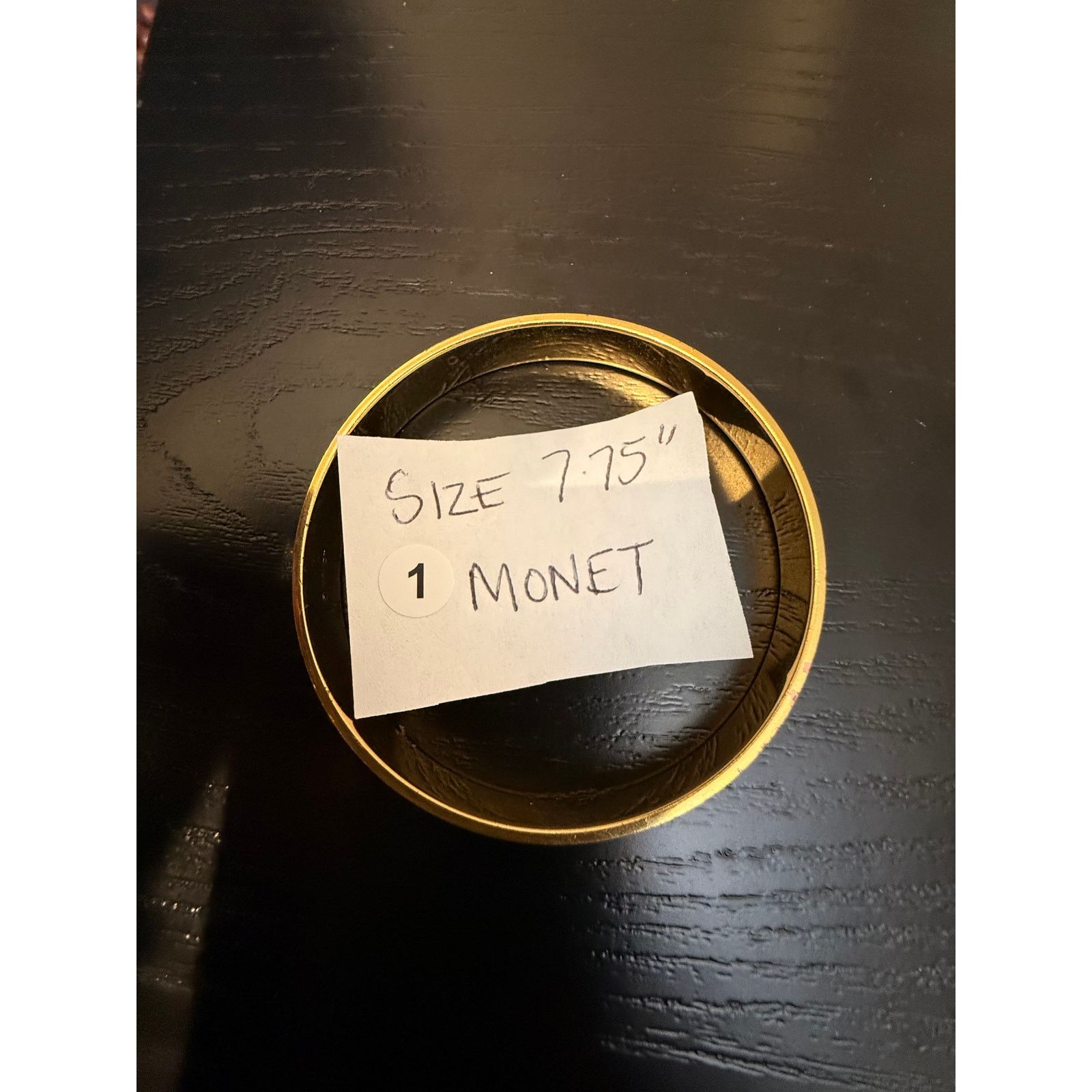 Other Vintage Signed Monet Gold Tone Bangle Bracelet 7.75” Size ONE SIZE - 5 Thumbnail