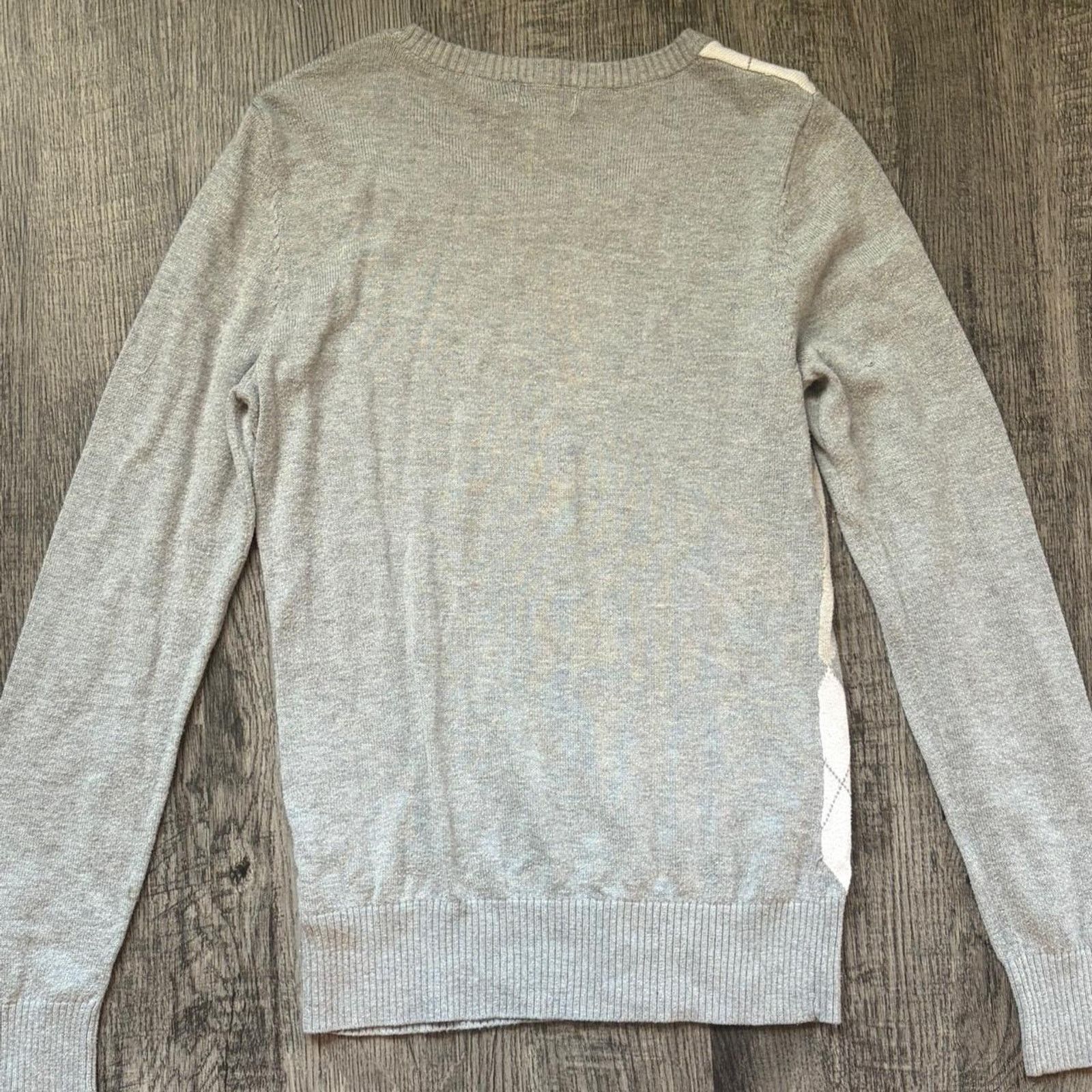 Merona Merona Grey & White Plaid Long Sleeve - Size: M Size M / US 6-8 / IT 42-44 - 3 Thumbnail