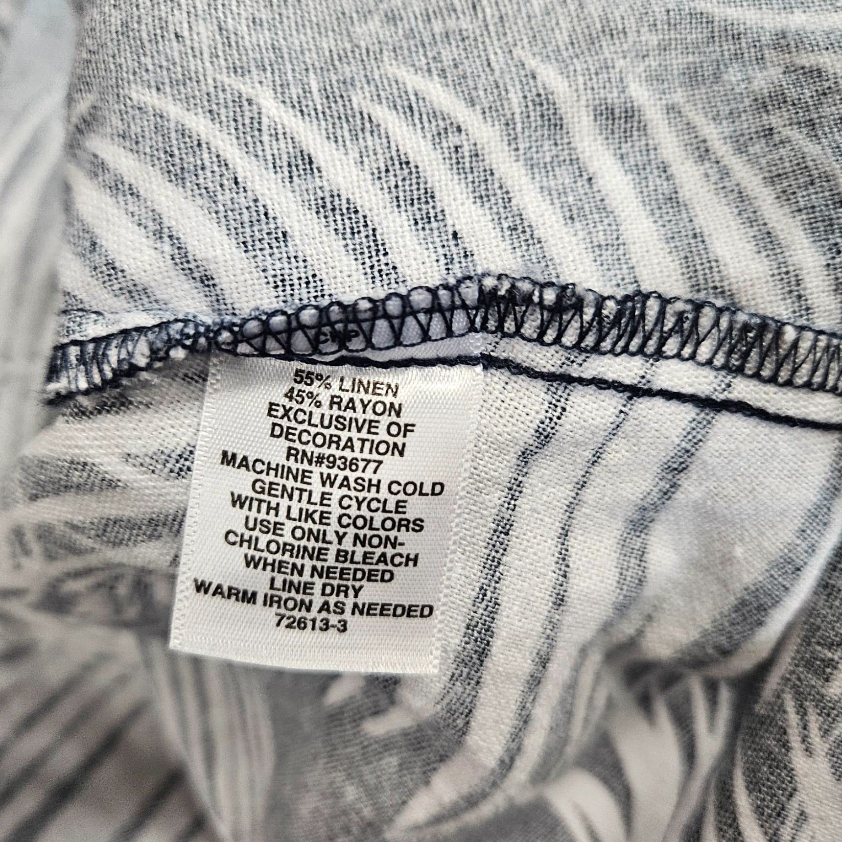 Liz Claiborne Liz Claiborne Dress Womens XL Blue White Linen Blend Short Sleeve Midi Fit & Flare Casual Colorful Womens Size 40" / US 18 - 4 Thumbnail
