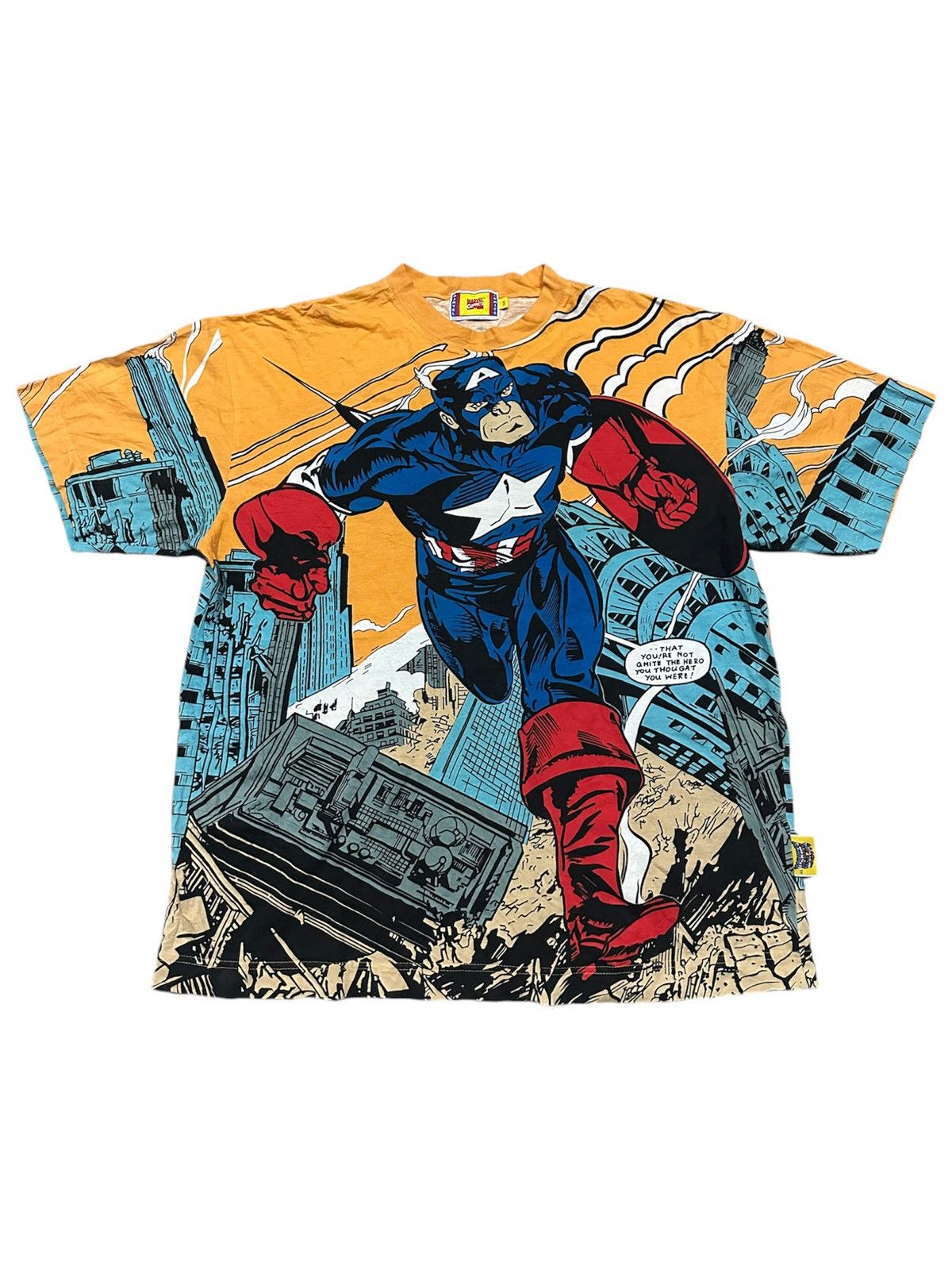 Marvel Comics × Vintage MARVEL COMICS AOP x CAPTAIN AMERICA RARE Size US XL / EU 56 / 4 - 1 Thumbnail