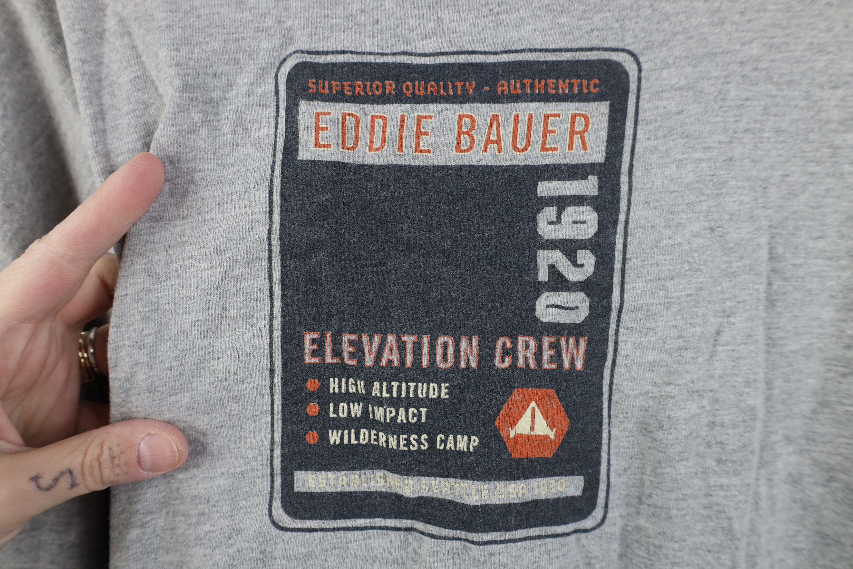 Eddie Bauer Vintage 90s Eddie Bauer Camp Long Sleeve T-Shirt Gray USA Size US XXL / EU 58 / 5 - 10 Thumbnail