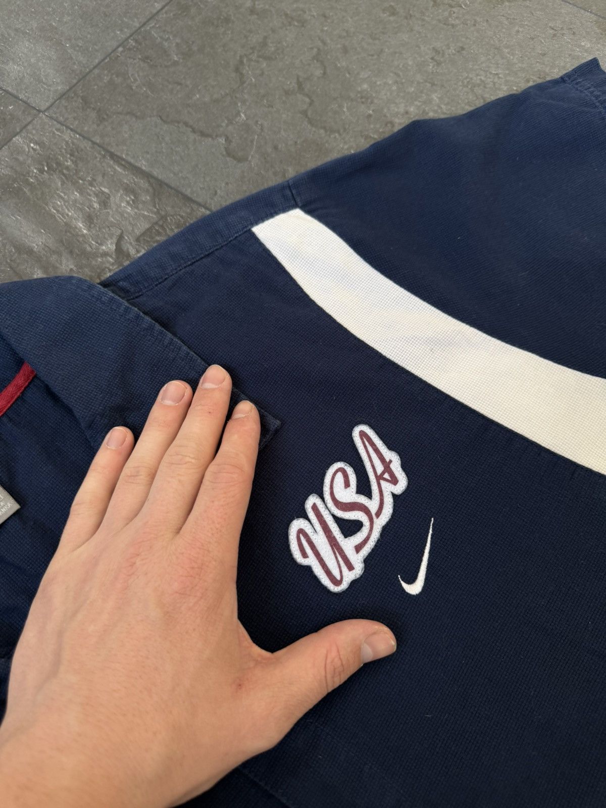 Nike × Vintage Vintage Nike big logo USA shirt polo tee Size US L / EU 52-54 / 3 - 4 Thumbnail