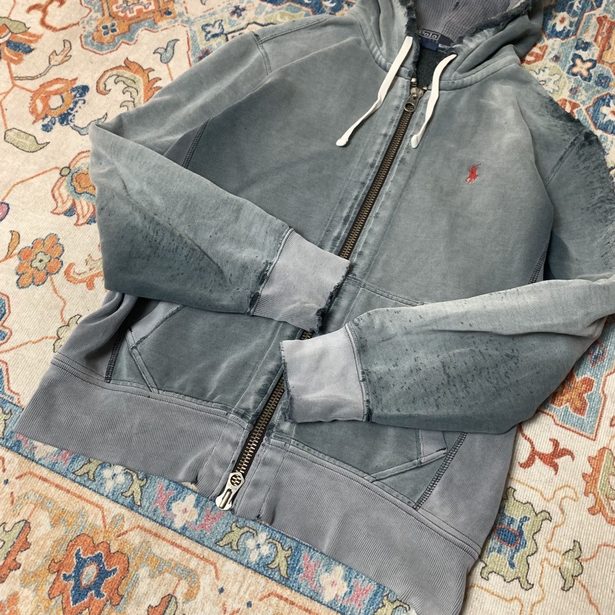 Vintage vintage thrashed thermal zip hoodie Size US M / EU 48-50 / 2 - 7 Thumbnail