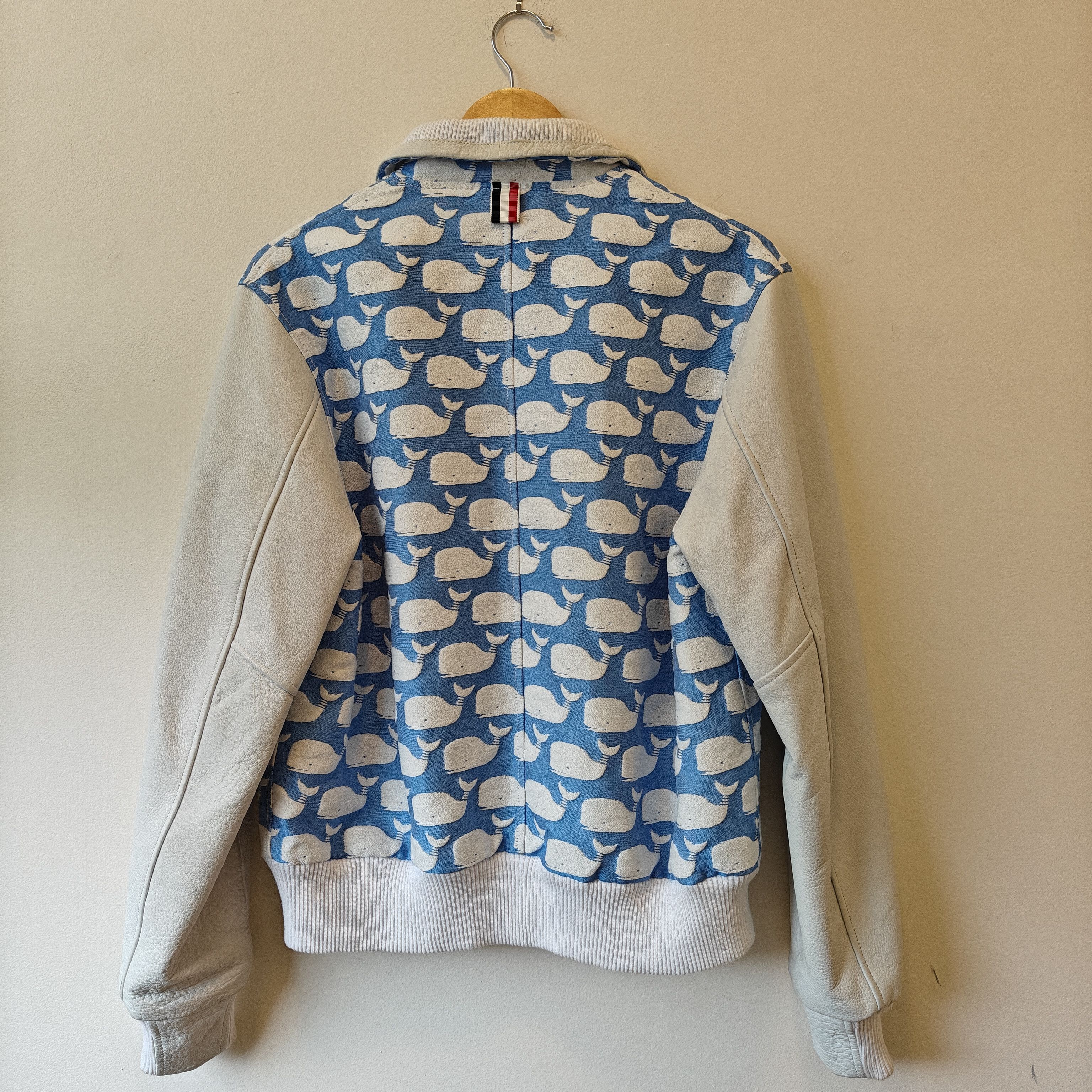 Thom Browne Archive Whale Leather Varsity Jacket (Made In USA) Size US S / EU 44-46 / 1 - 13 Thumbnail