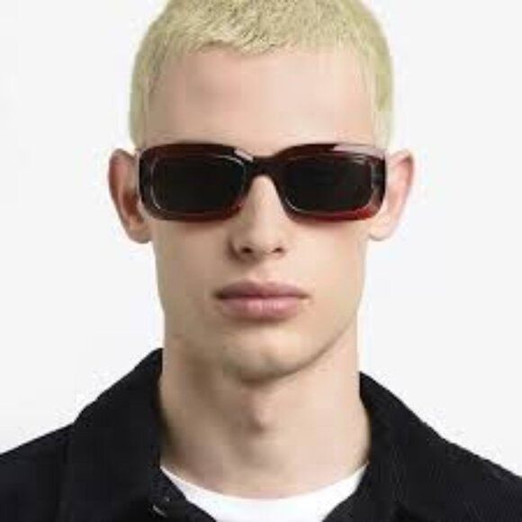 Hugo HUGO HG 1281/S 0268 IR Sunglasses Grey and Red Rectangle Size ONE SIZE - 9 Thumbnail
